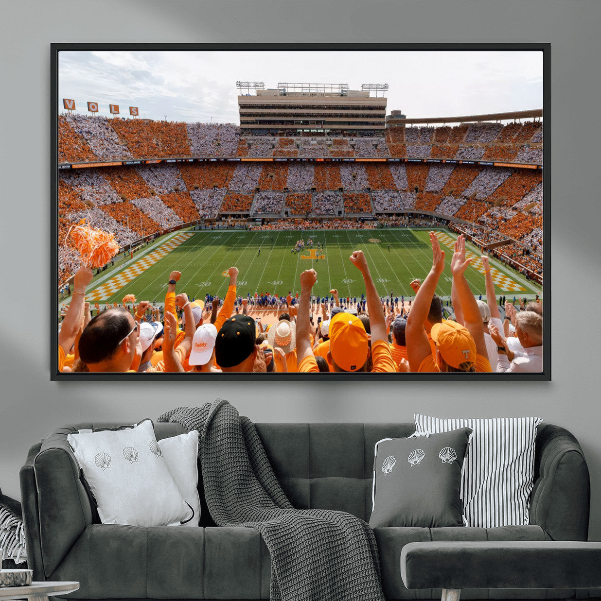 76011417-MGV-FC-36X24 - Tennessee Neyland Stadium Wall Art, Sports Arena Canvas Print, Panoramic Stadium Artwork for Home, Office