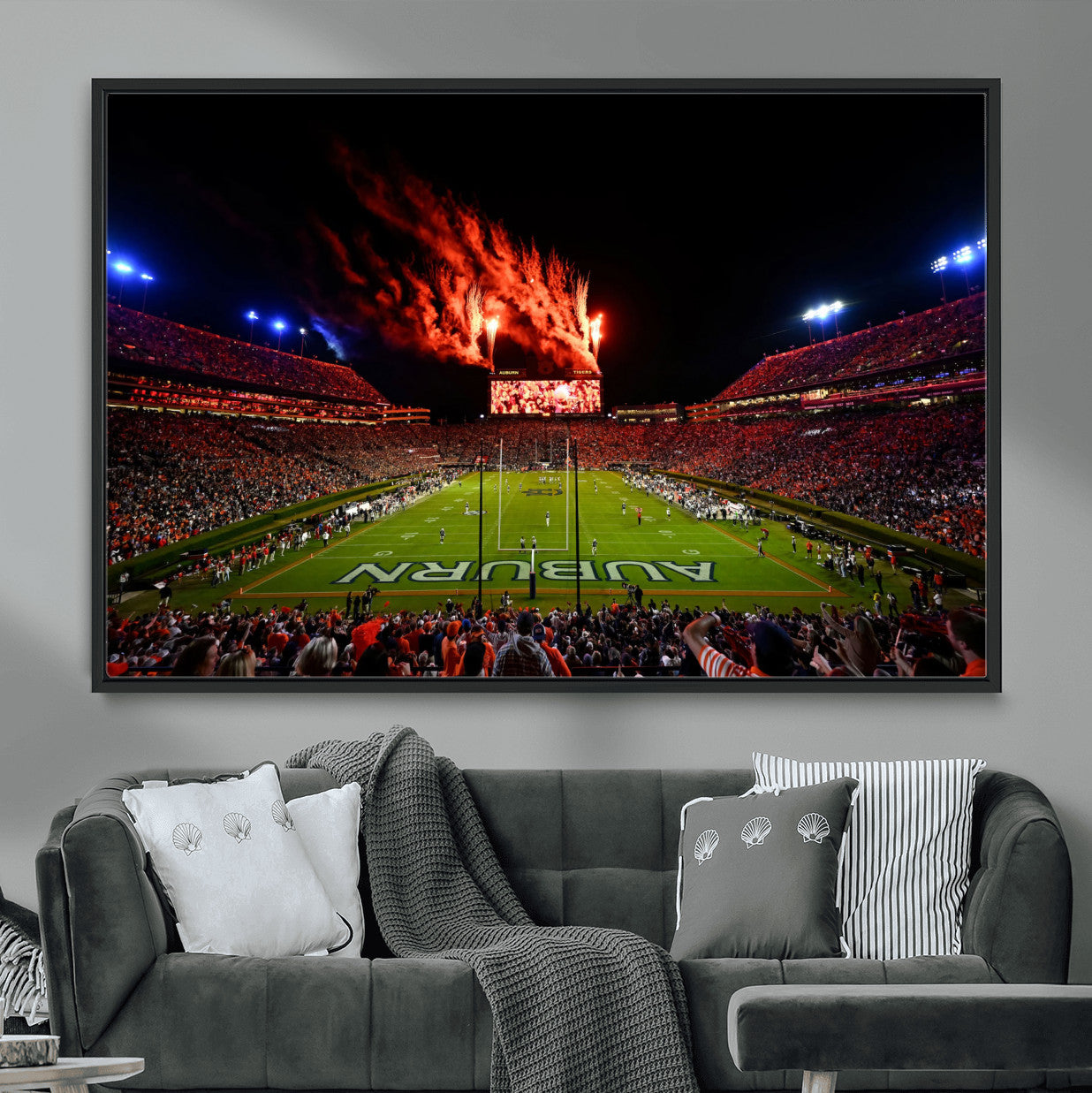 59046876-MGV-CV-36X24-Jordan-Hare Stadium Wall Art Canvas Print, Football Stadium Aerial View, College Sports Art for Man Cave or Game Room (Copy)