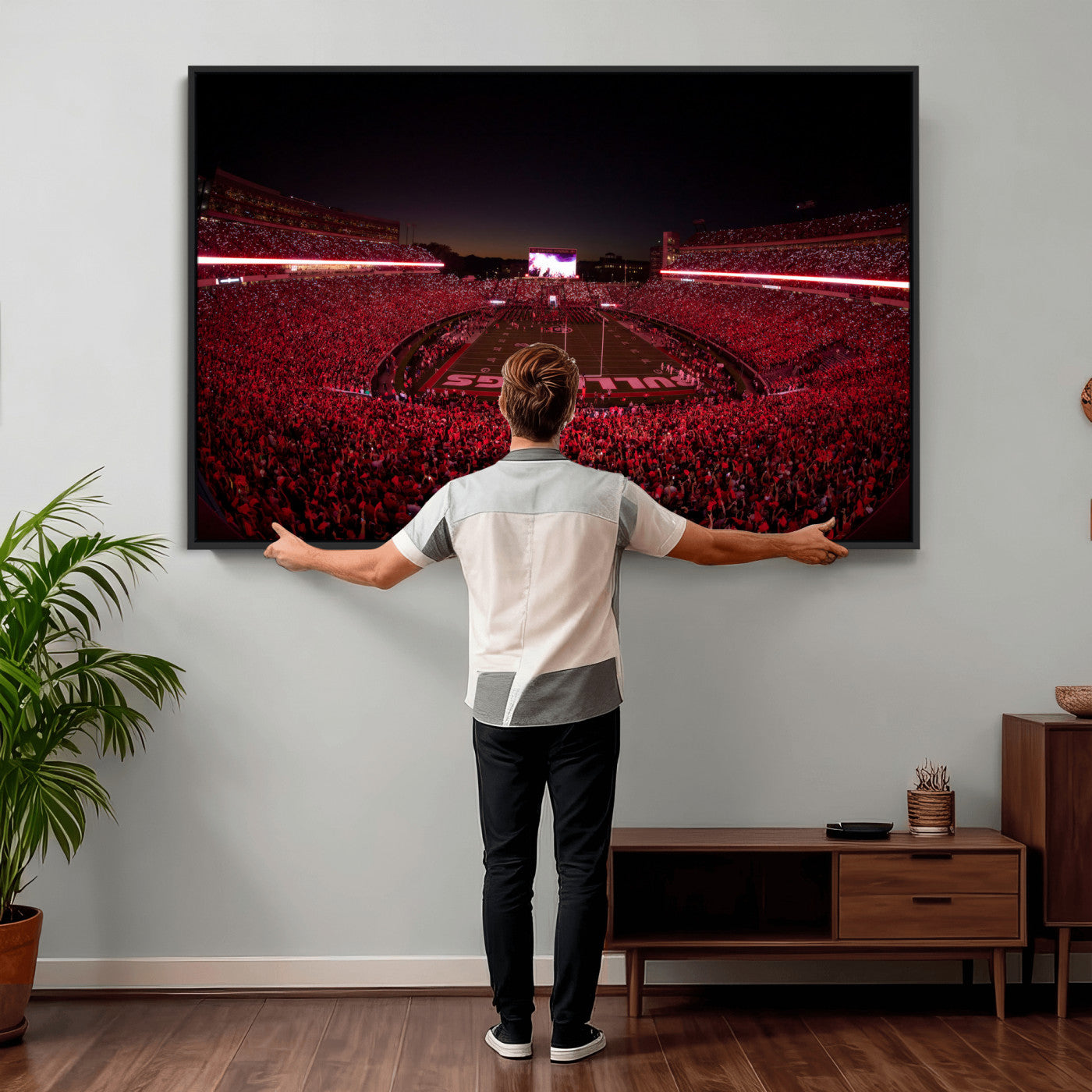 76277124-MGV-CV-36X24 - Sanford Stadium Wall Art Canvas Print – Georgia Bulldogs Football Artwork Print for Home, Office, and Sports Room Decor