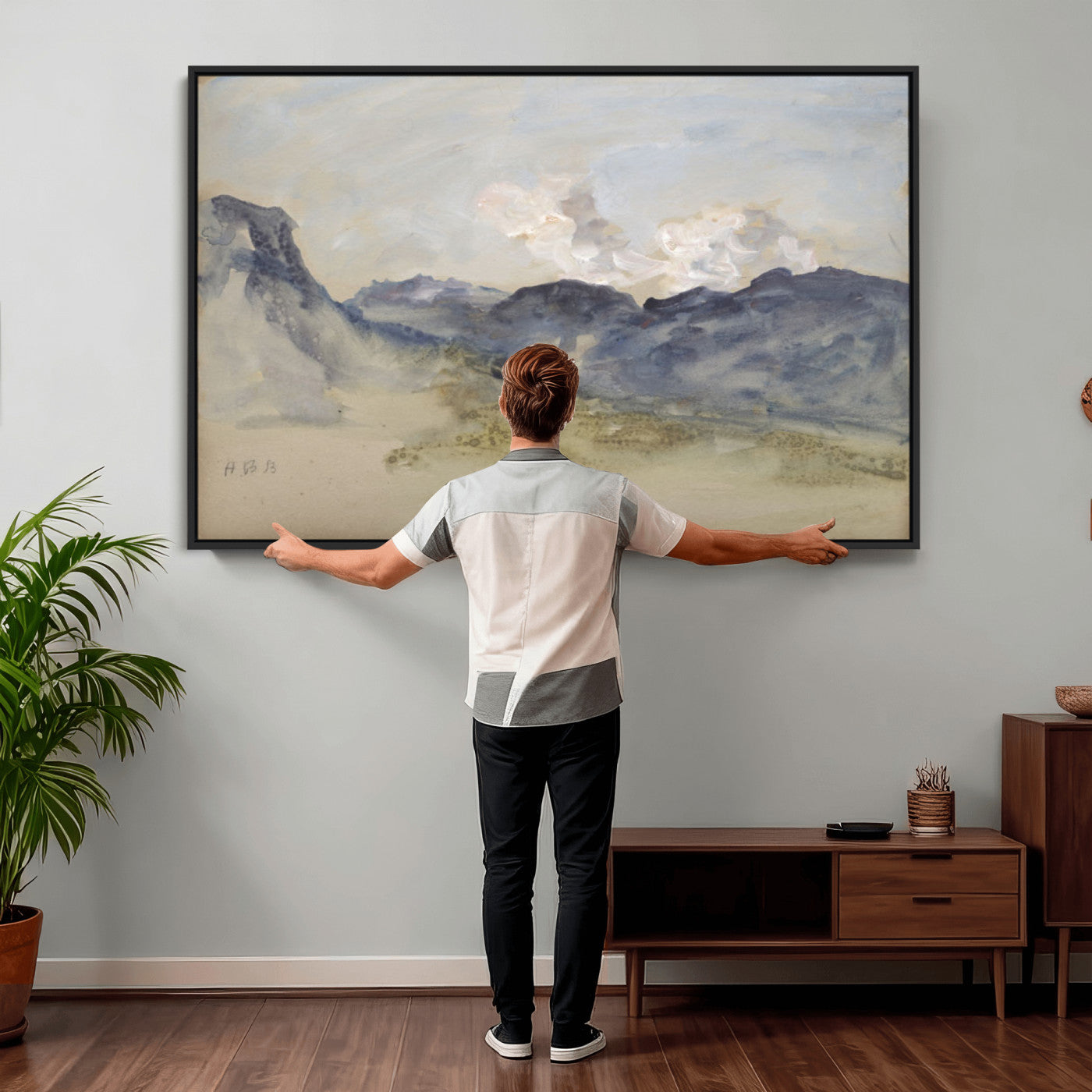 14644686-MGV-CV-36X24 - Alps Hercules Brabazon Brabazon Abstract Wall Art Canvas Print for Modern Home Decor