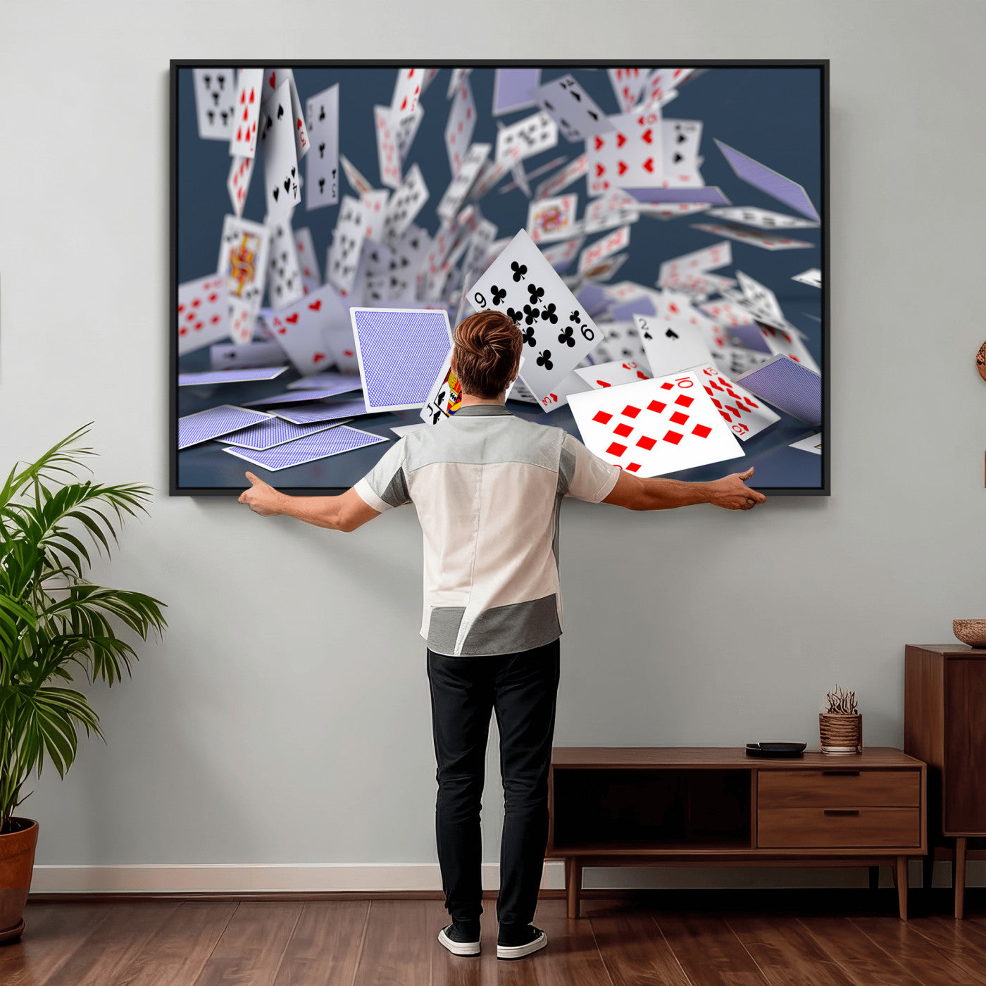 66392185-MGV-CV-36X24 - Playing Cards Canvas Wall Art | Casino Game Room Decor, Poker Decor Art