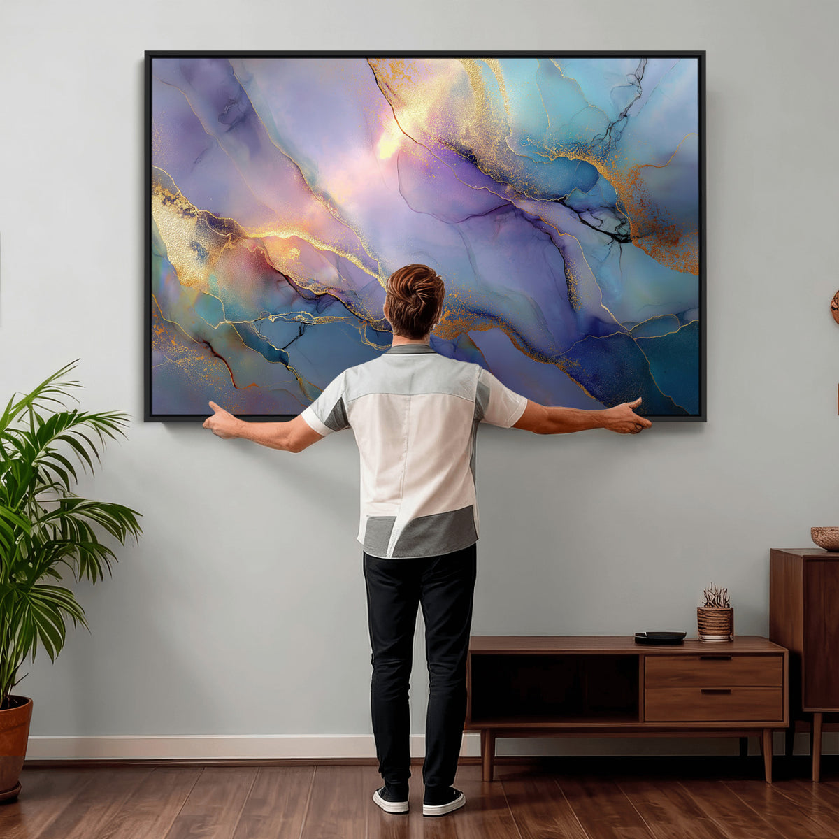 50939878-MGV-CV-36X24 - Colorful Abstract Canvas Wall Art Print, Vibrant Popup Color Art Print