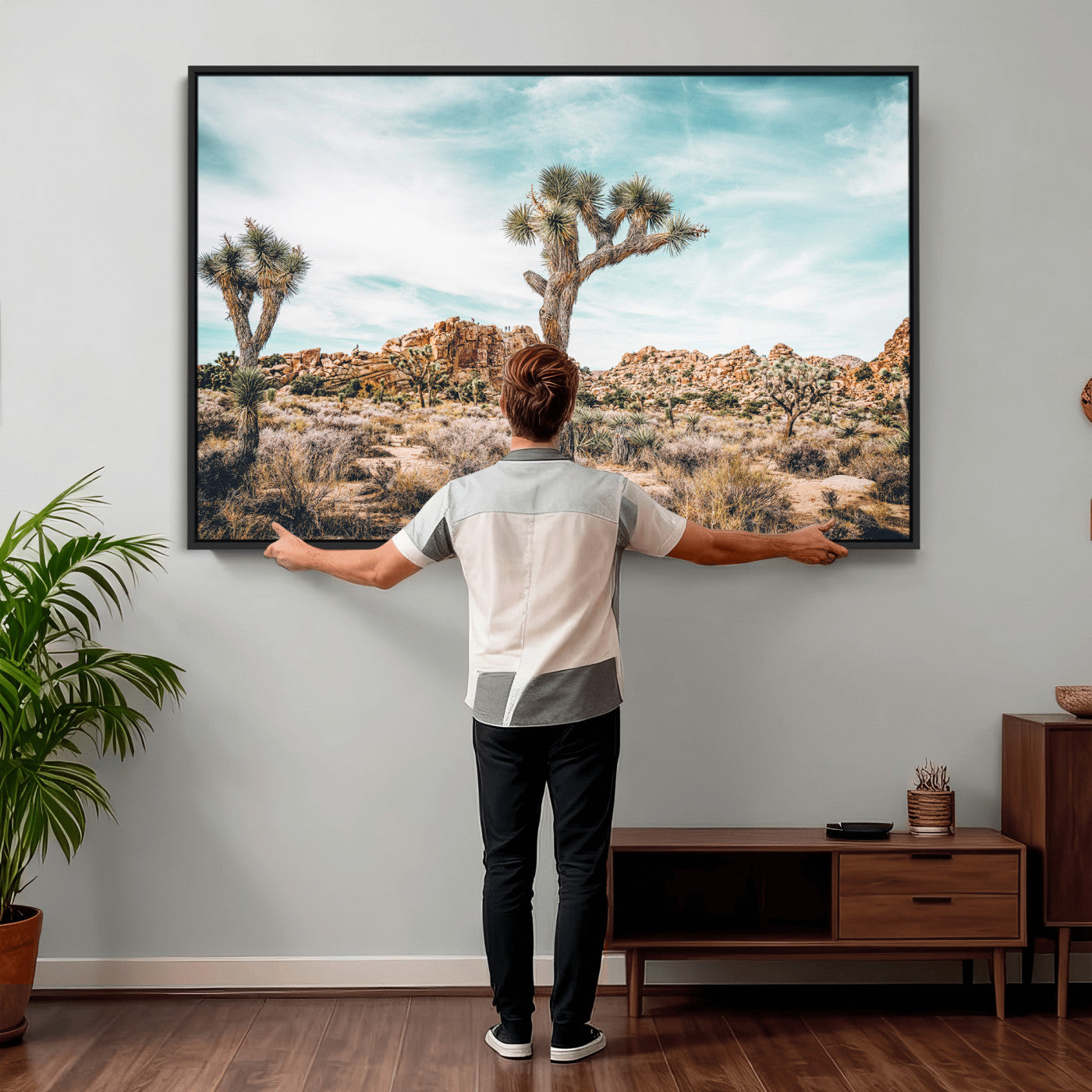 41451127-MGV-CV-36X24 - Joshua Tree National Park Canvas Wall Art Print, Desert Landscape Photography, Southwest Nature Decor - Ready to Hang
