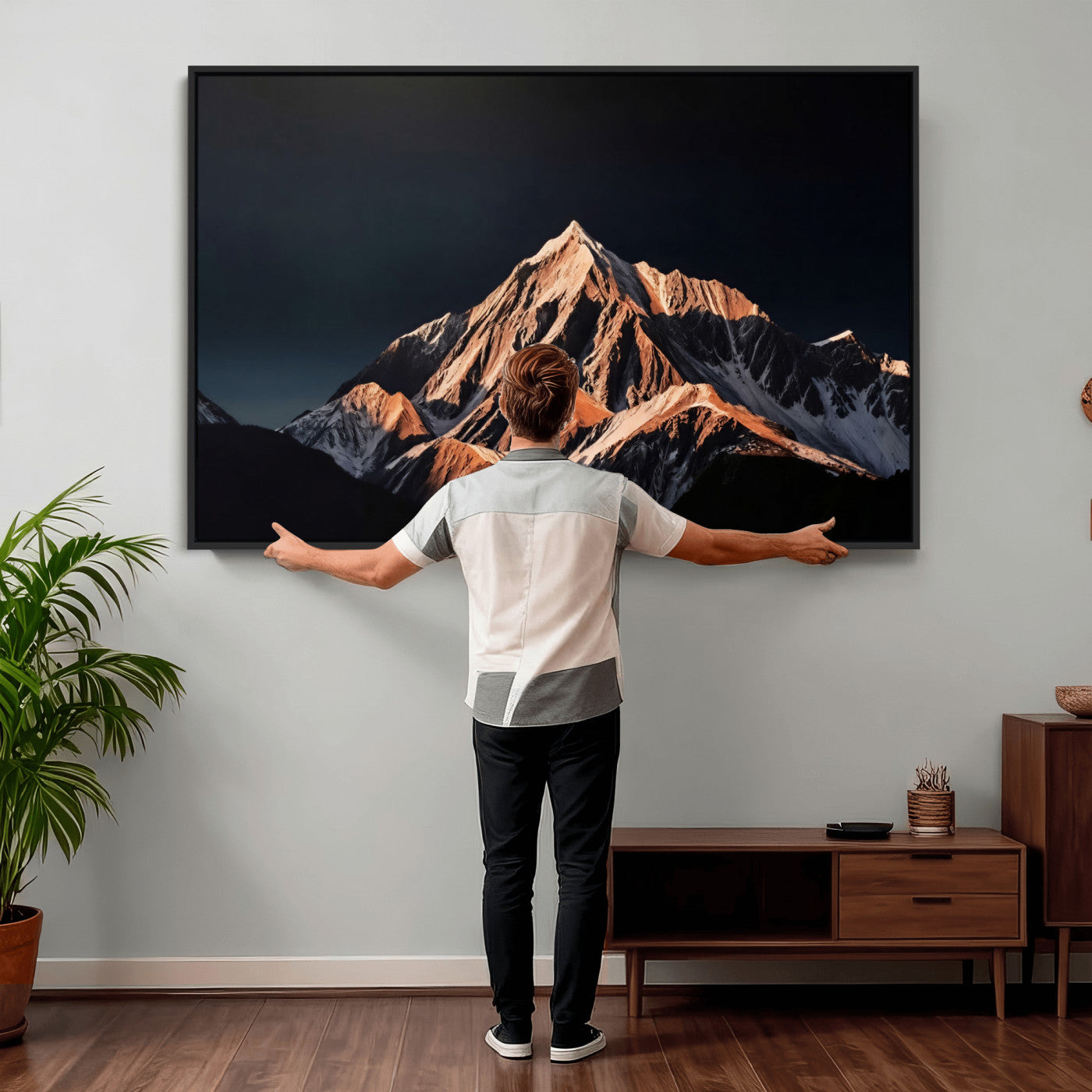10196184-MGV-CV-36X24 - Snow Mountain Wall Art Canvas Print for Living Room Decor