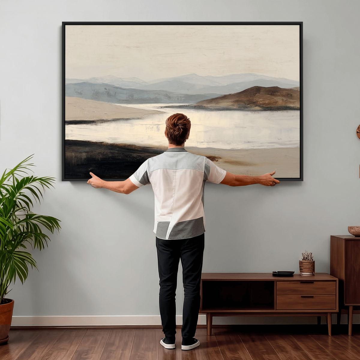36873679-MGV-CV-36X24 - Modern Abstract Landscape Canvas Wall Art, Minimalist Nature Printing