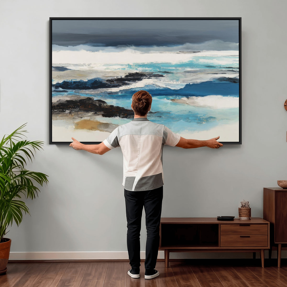 53645131-MGV-CV-36X24 - Extra Large Abstract Wall Art Canvas Print