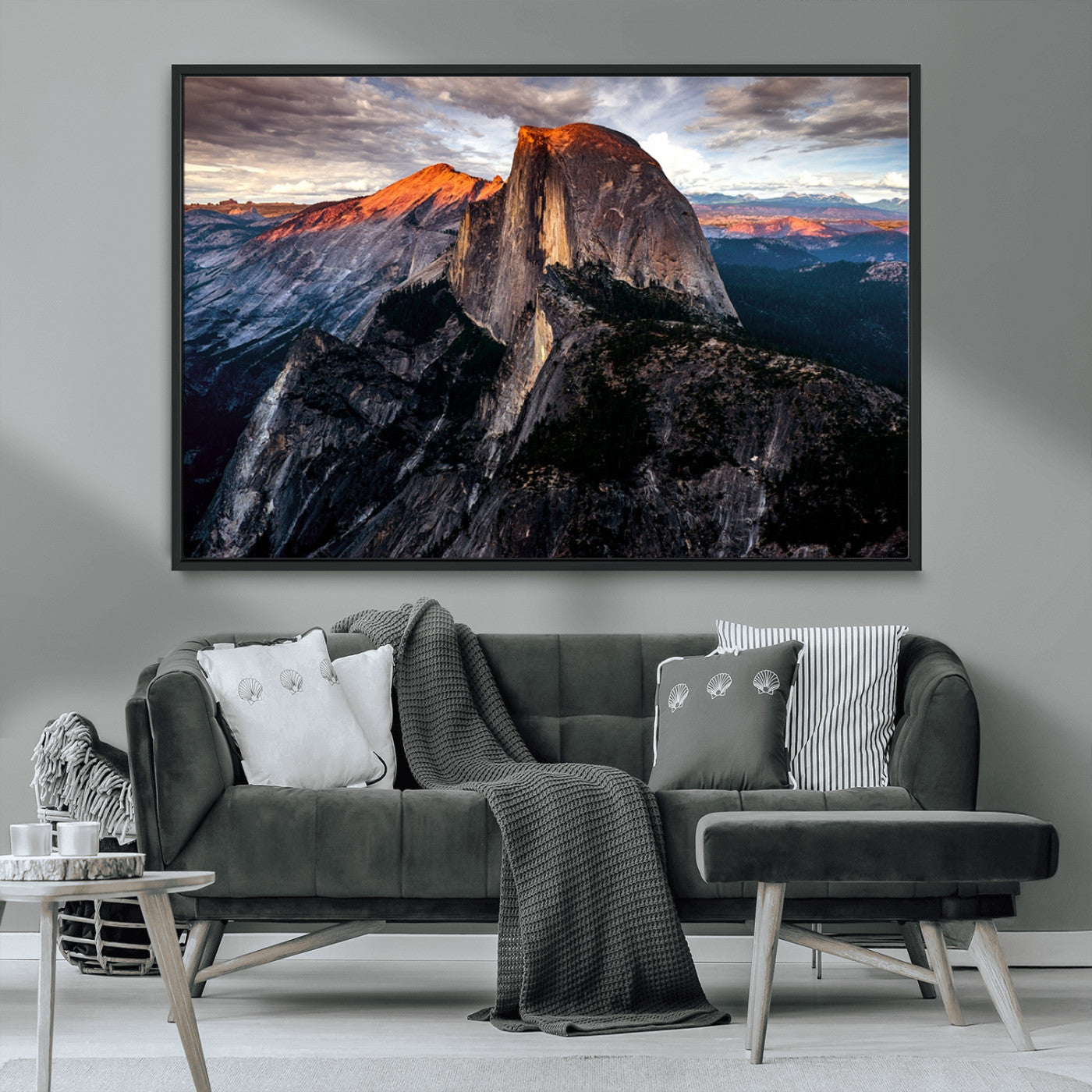 20714-MGV-CV-36X24-Half Dome Yosemite Wall Art – Majestic Mountain Landscape Canvas Print, National Park Nature Photography for Living Room or Office Decor