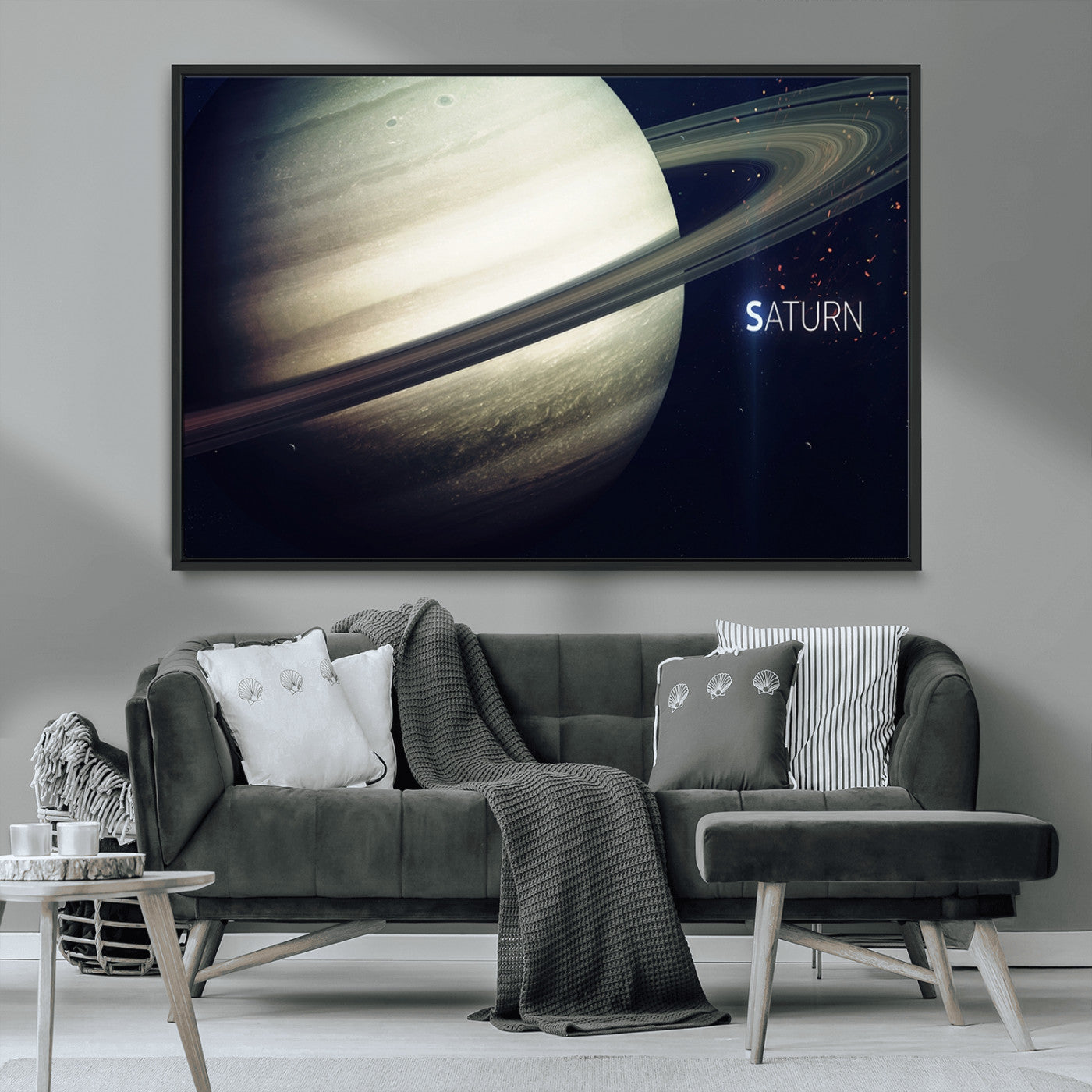 -Framed Saturn Wall Art Canvas Print