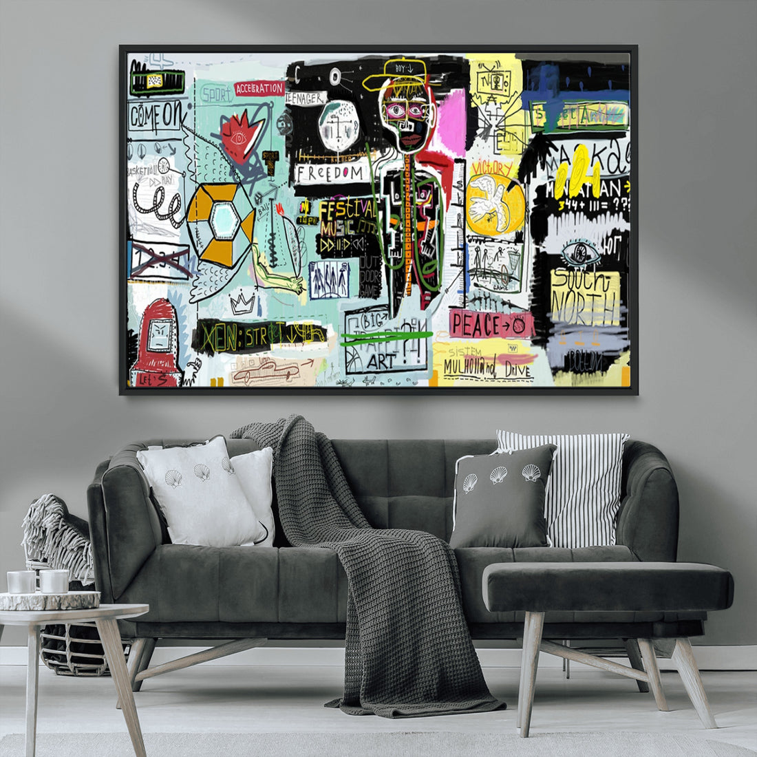 Graffiti Wall Art | Colorful Urban Street Canvas Print, Modern Expressionist Art Decor