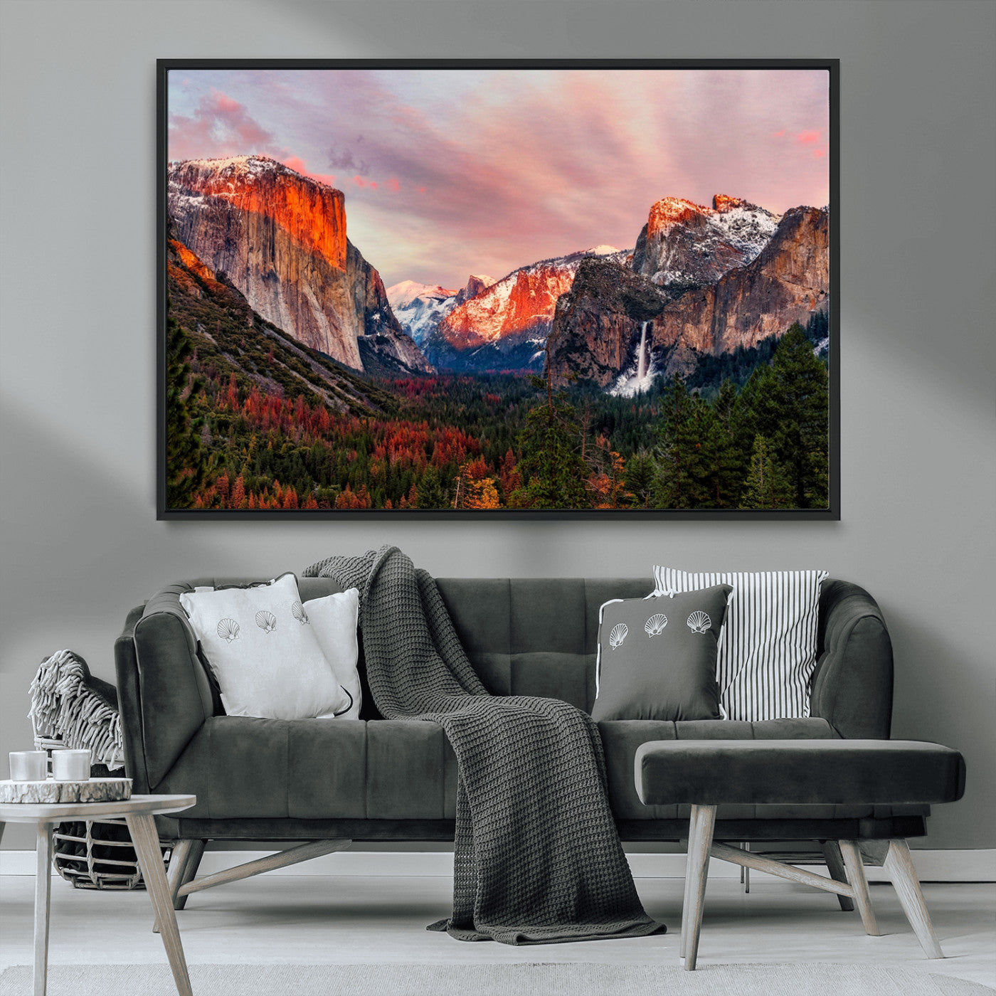 -Yosemite Half Dome Wall Art Canvas Print El Capitan
