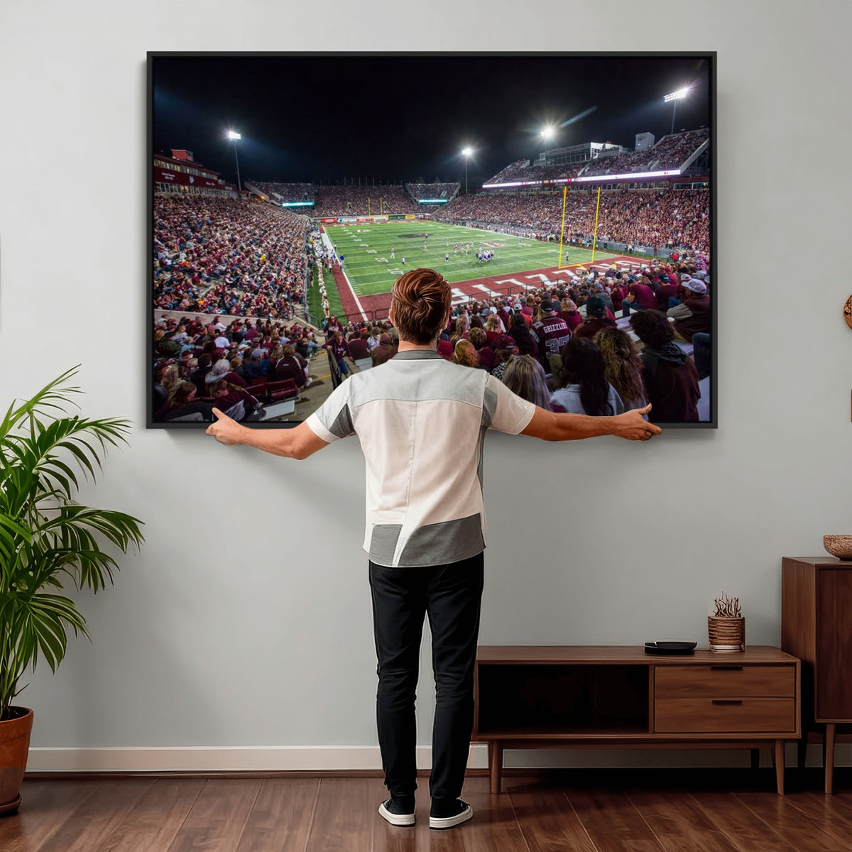 56191-MGV-CV-36X24 - Washington Grizzly Stadium American Football Wall Art Canvas Print, Sports Wall Art Print, Game Room Decor-1