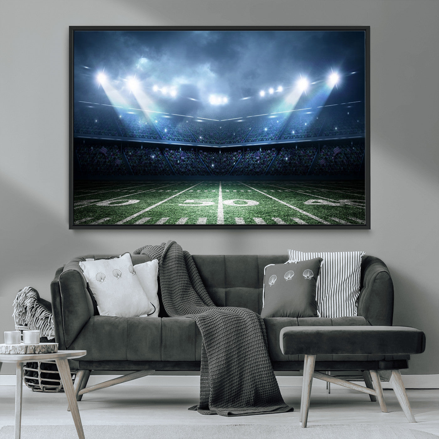 74741-MGV-CV-36X24-American Football Stadium Wall Art Canvas, American Football Stadium Canvas Print