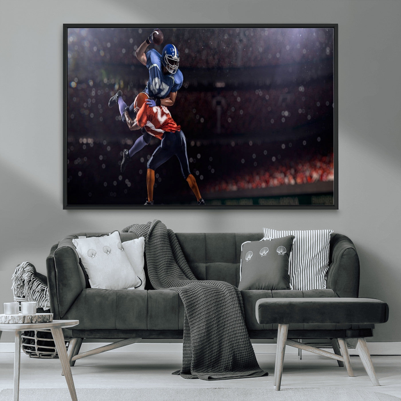 68009-MGV-CV-36X24-American Football Wall Art Canvas Print, Stadium Sport Wall Art Print