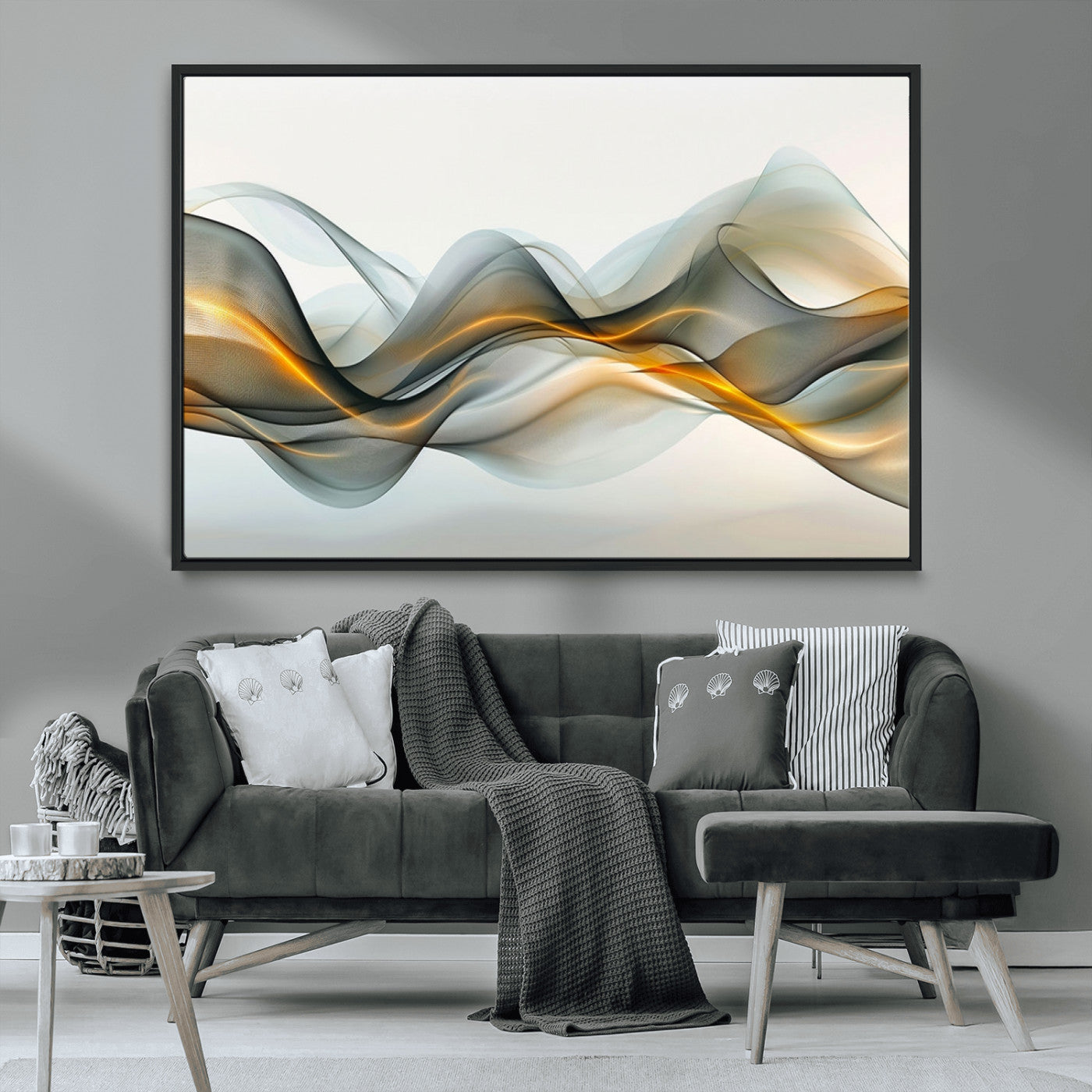 ES1001-MGV-CV-36X24-Abstract Wave Canvas Wall Art – Fluid Contemporary Elegance in Motion – Ready to Hang