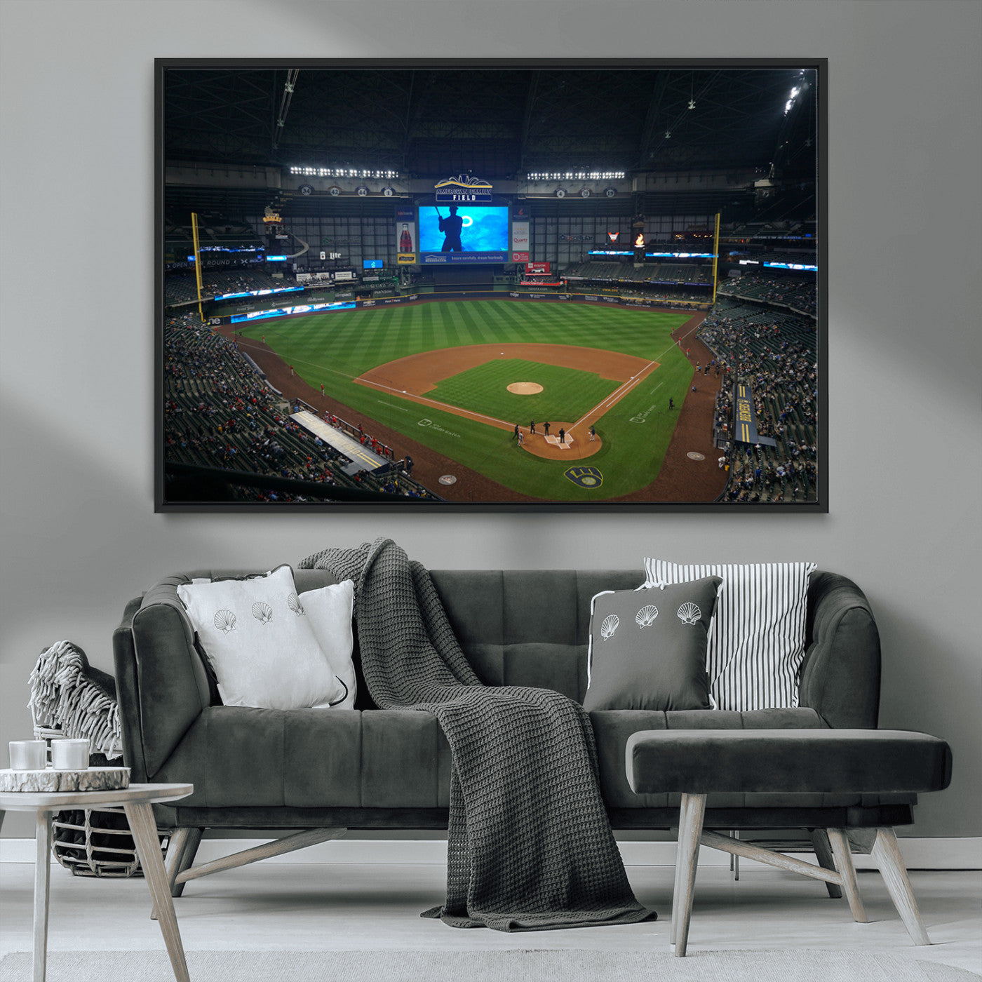 -Milwaukee Brewers Baseball Art Print - American Family Field Stadium Wall Art Canvas Print