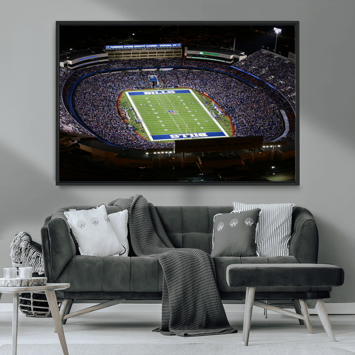 19030-MGV-FC-36X24_Black-Buffalo Bills NFL Football Team Print - Highmark Stadium Wall Art Canvas Print