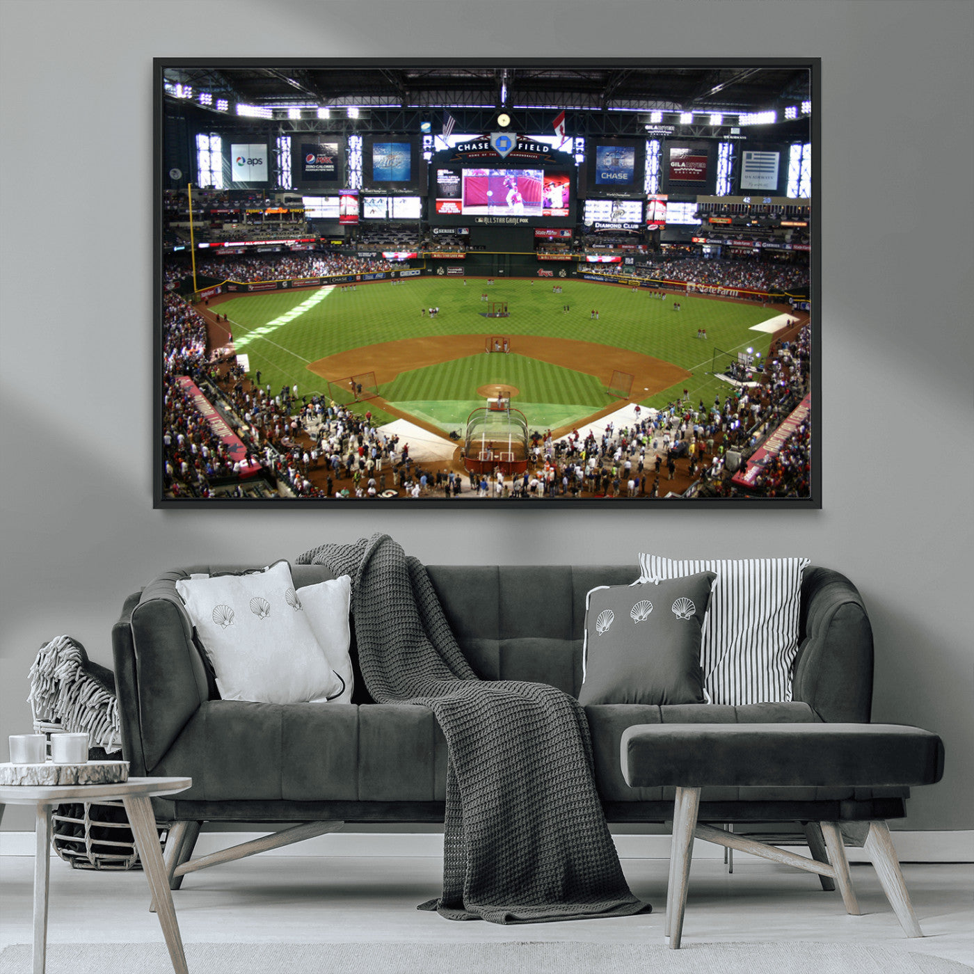 91630-MGV-CV-36X24-Arizona Diamondbacks Baseball Team Print - Phoenix Chase Field Baseball Stadium Wall Art Canvas