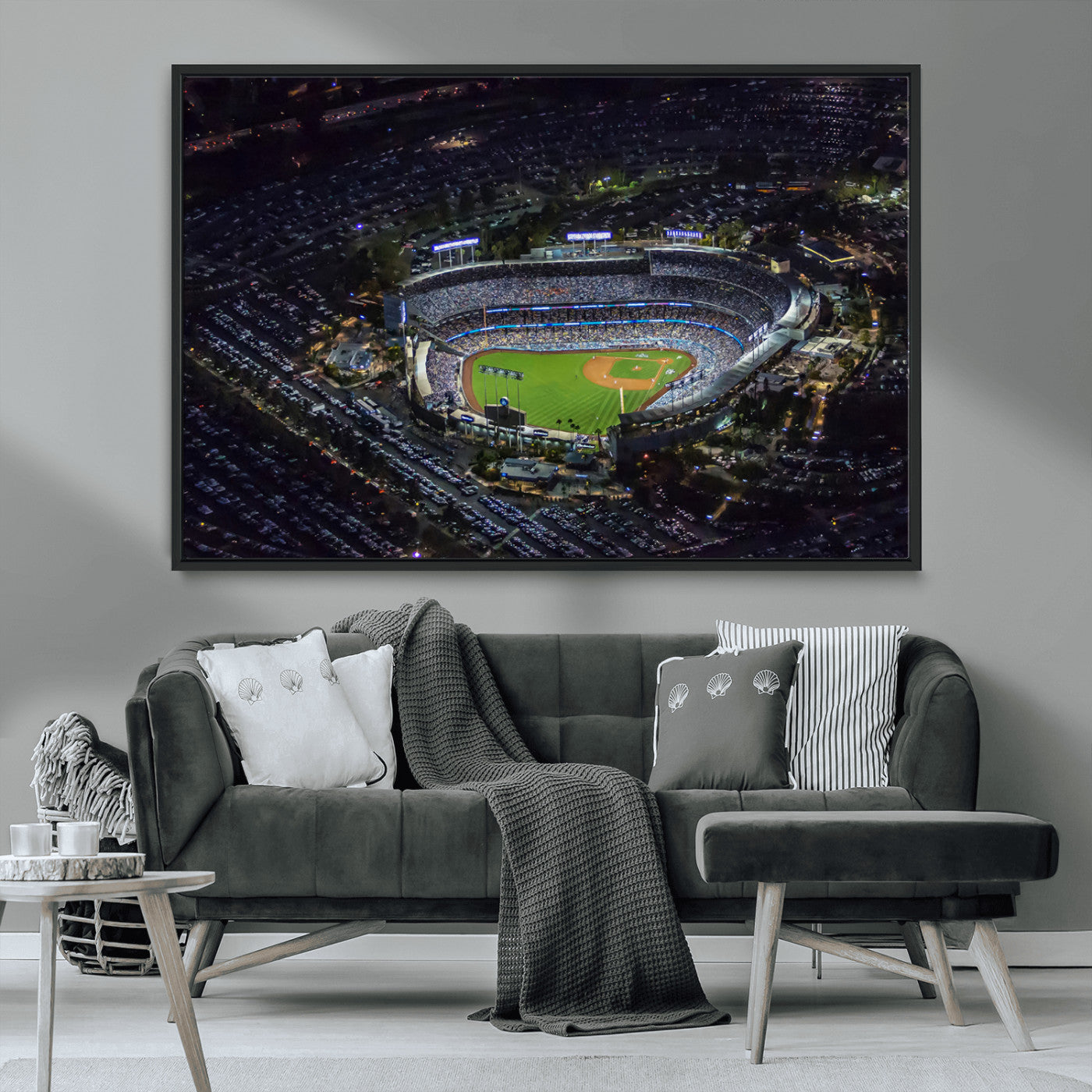 20932-MGV-CV-36X24-Los Angeles Dodgers Dodger Stadium Wall Art Canvas Print - MLB Baseball Stadium