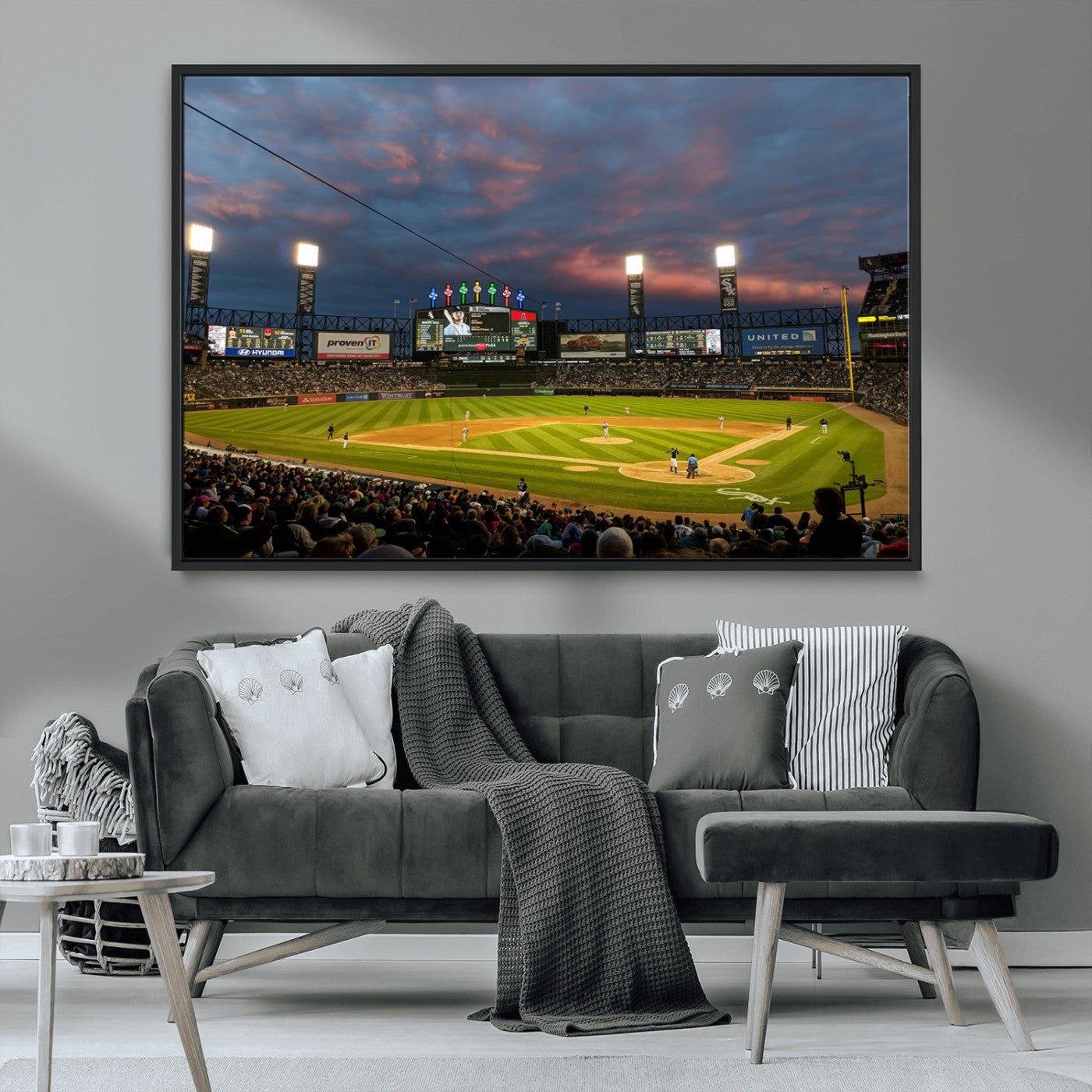 -Chicago White Sox Baseball Team Print Canvas- Guaranteed Rate Field Stadium Wall Art Canvas Print