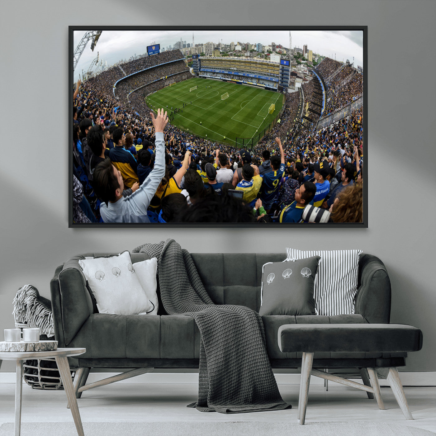 23173-MGV-CV-36X24-Boca Juniors Soccer Team Print - Buenos Aires Bombonera Stadium Wall Art Canvas Print