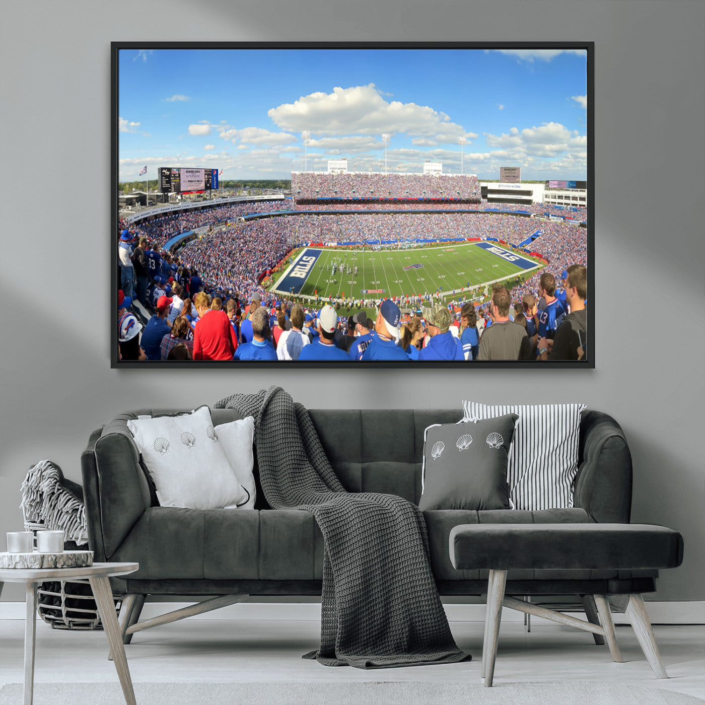 35302-MGV-FC-36X24_Black-Buffalo Bills NFL Football Team Print - Buffalo Highmark Stadium Wall Art Canvas Print
