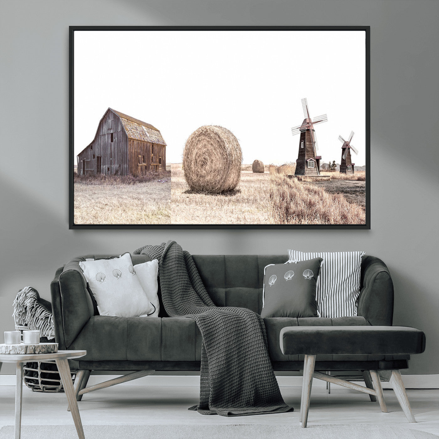 94971-MGV-CV-36X24-Farm Prints Set, Set of 3 Farmhouse Wall Art, Country House Decor
