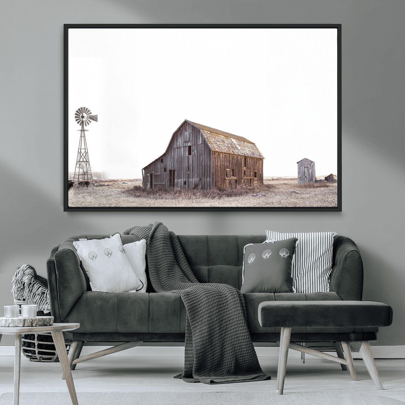 64560-MGV-CV-36X24-Farm Prints Set, Set of 6 Farmhouse Wall Art, Country House Decor