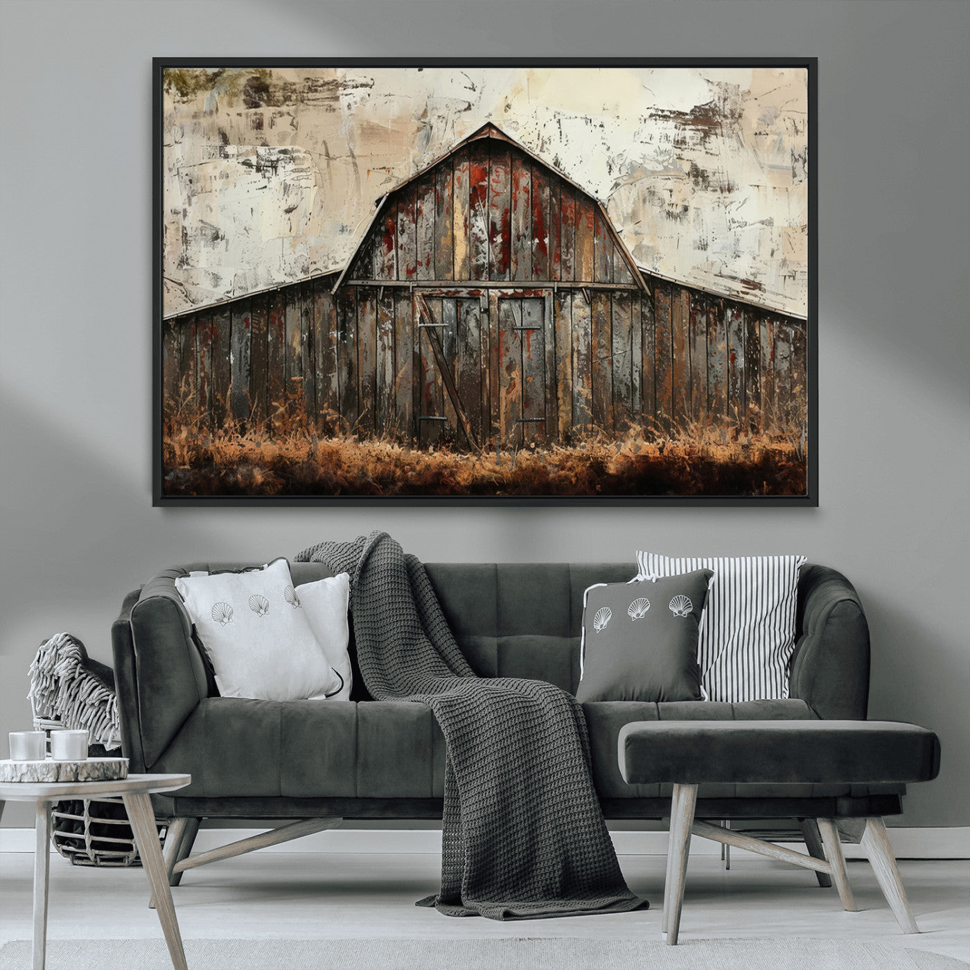 -Rustic Barn Wall Art | Farmhouse Wall Decor Canvas Print | Ready to Hang Barn Decor for Cabin or