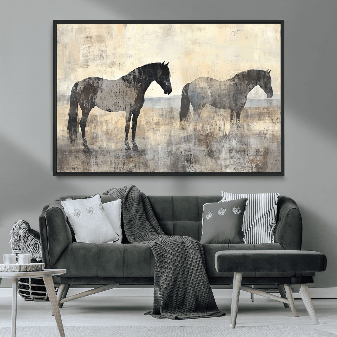 -Vintage Horses Wall Art Canvas Print
