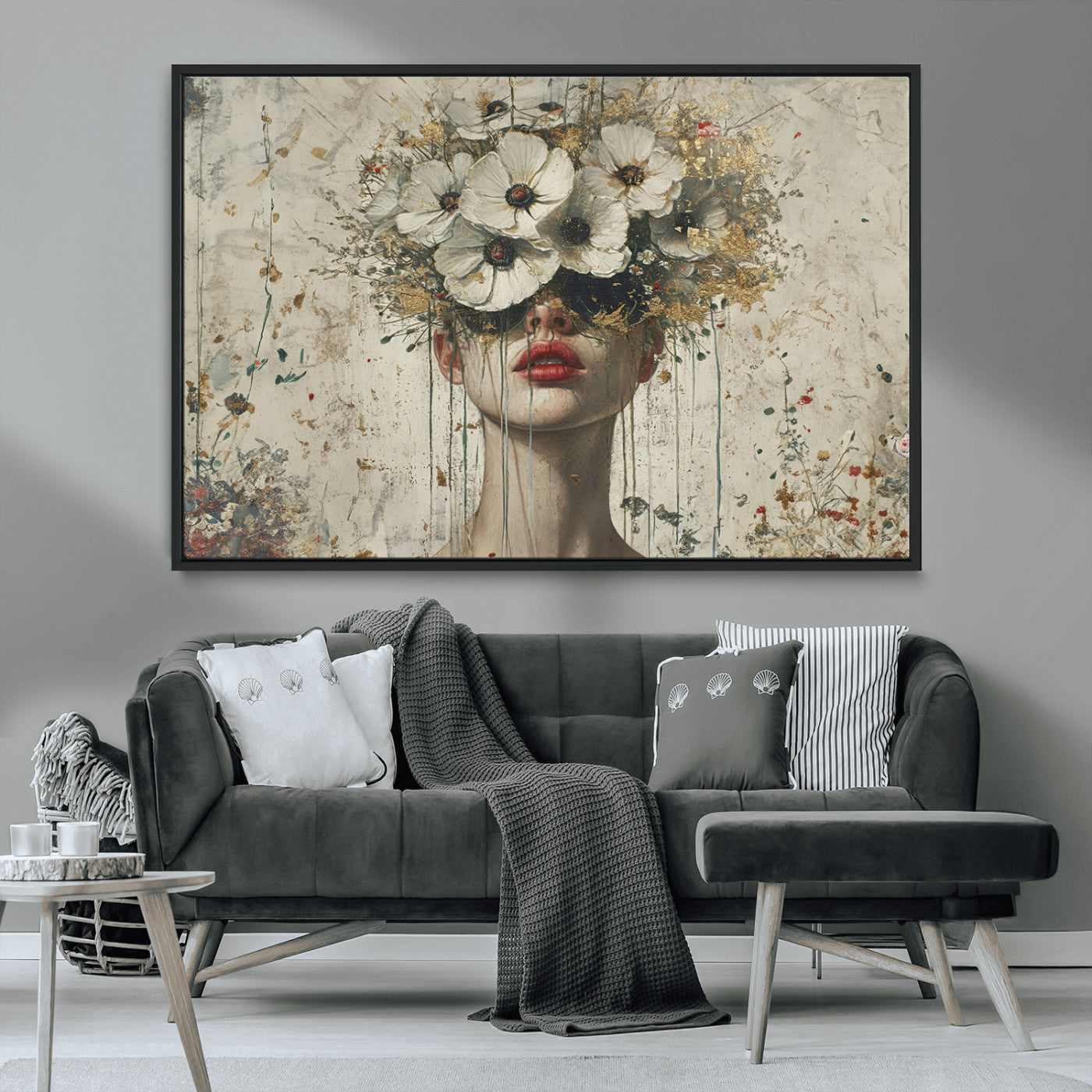 72759-MGV-CV-36X24-Abstract Floral Women Patel Wall Art Canvas Print