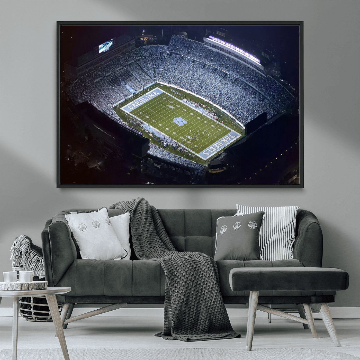 88375-MGV-CV-36X24-University of North Carolina Tar Heels Football Team Print - Chapel Hill Kenan Memorial Stadium