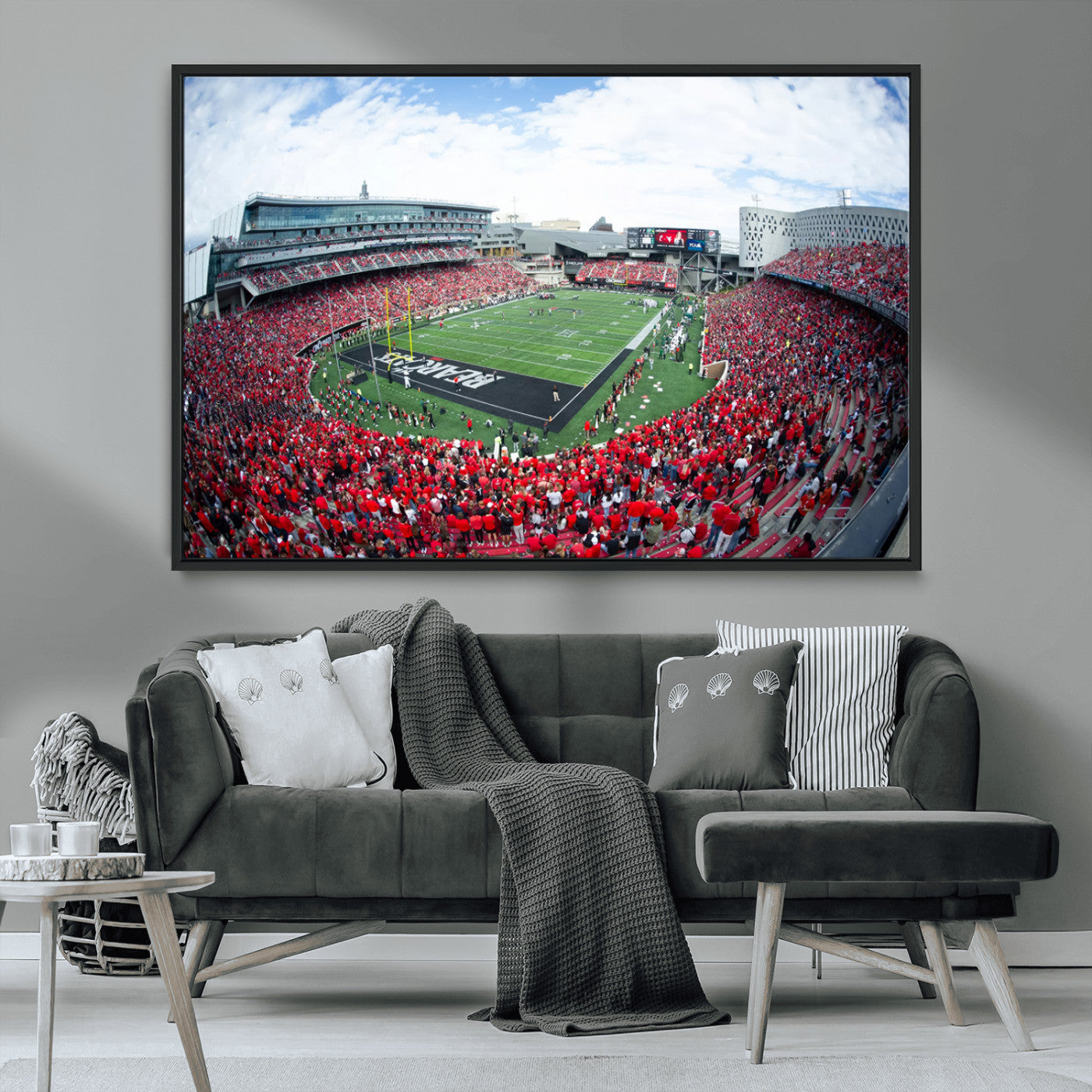 54070-MGV-CV-36X24-Cincinnati Bearcats Football Team Print - Nippert Stadium Wall Art Canvas Print