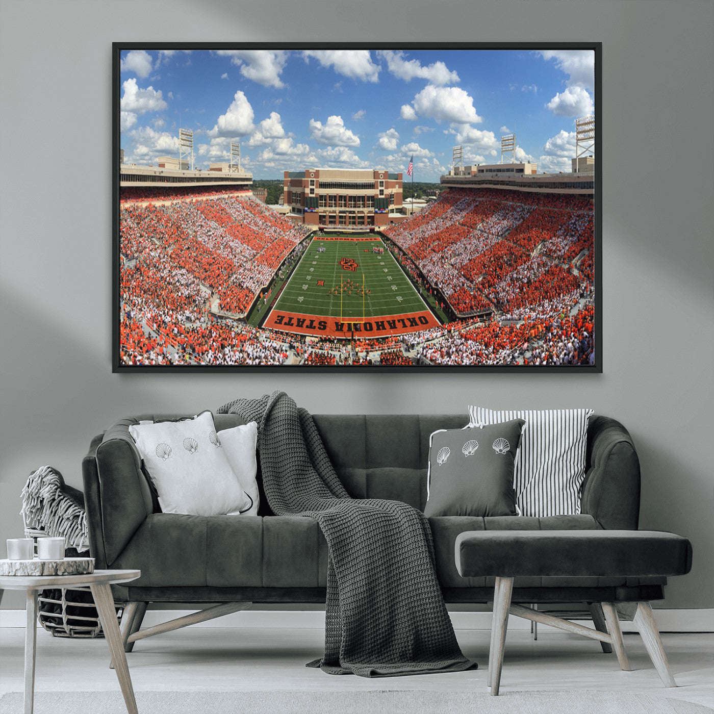 65192-MGV-CV-36X24-Oklahoma State Cowboys Football Team Print - Stillwater Boone Pickens Stadium Wall Art Canvas Print