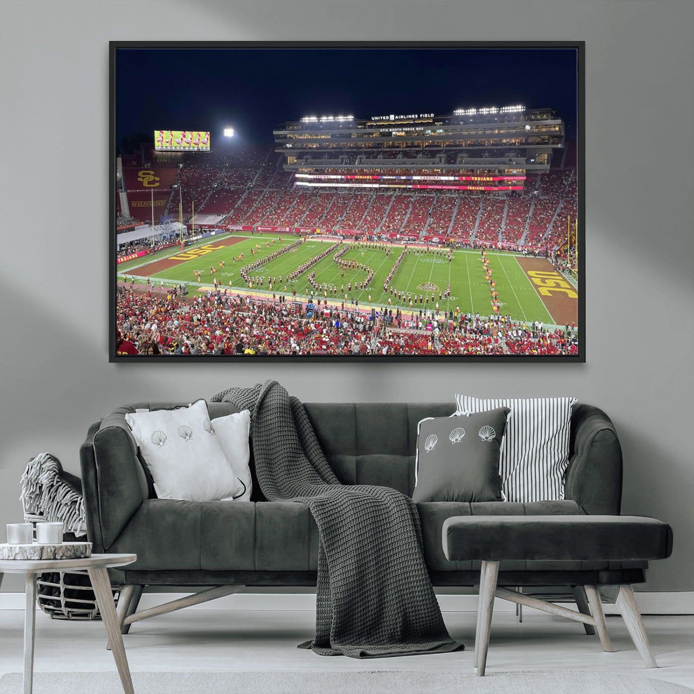 -The University of Southern California USC Trojans Football Team Print - Los Angeles Memorial