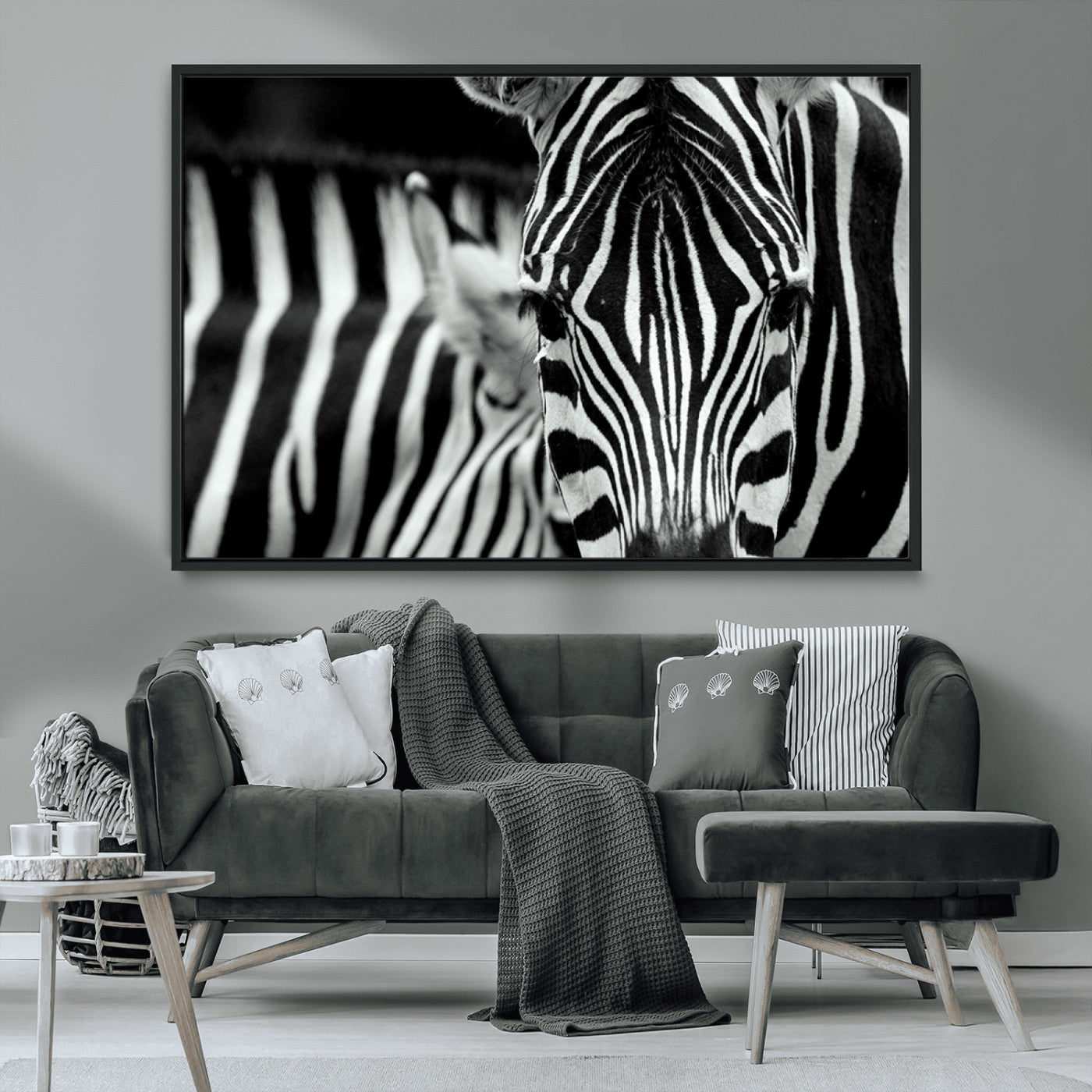 MGV-FC-36X24 - Large Wall Art Close Taken Zebra Canvas Print