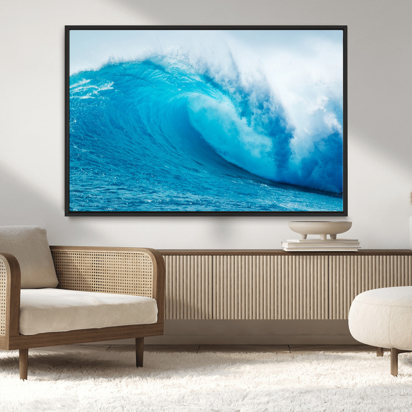 13117-MGV-CV-36X24-Big Ocean Surfing Wave Wall Art Canvas Print