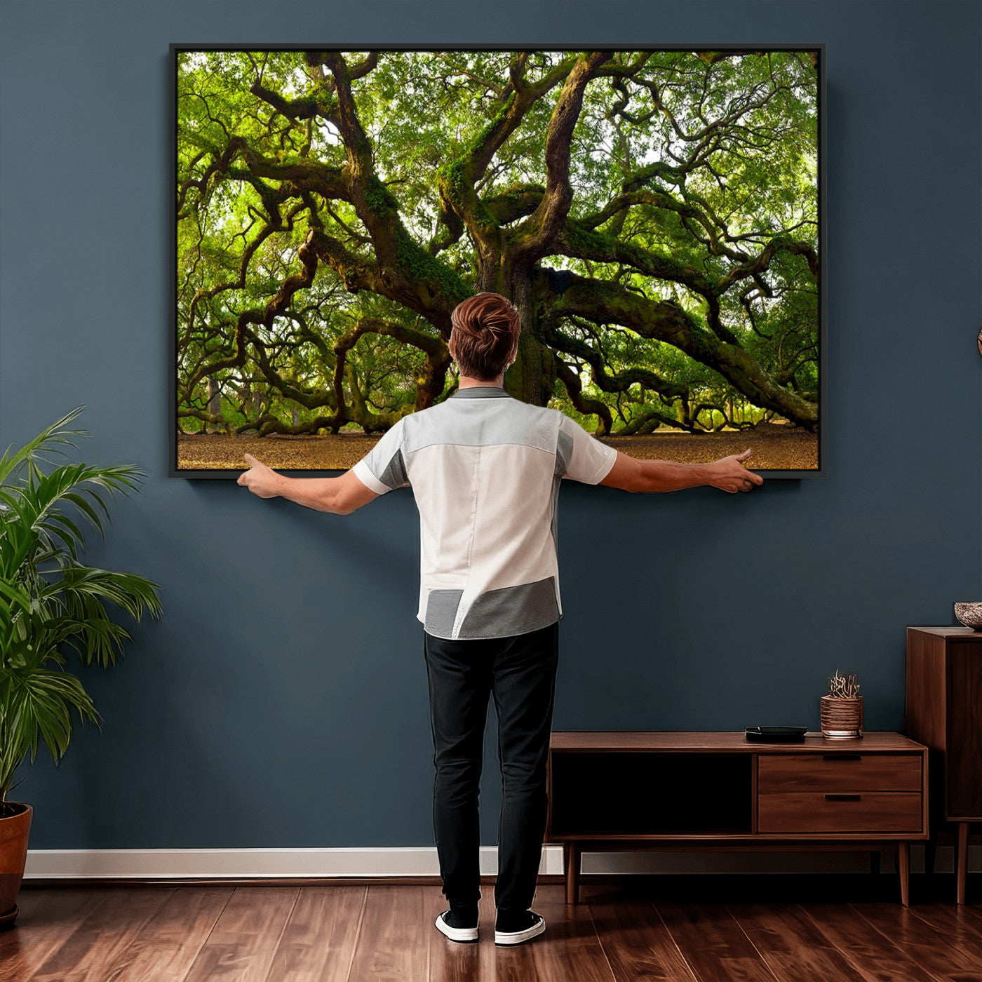 29407-MGV-CV-36X24 - Angel Oak Tree Wall Art Canvas Print | Large Forest Tree Nature Photography Print on Canvas
