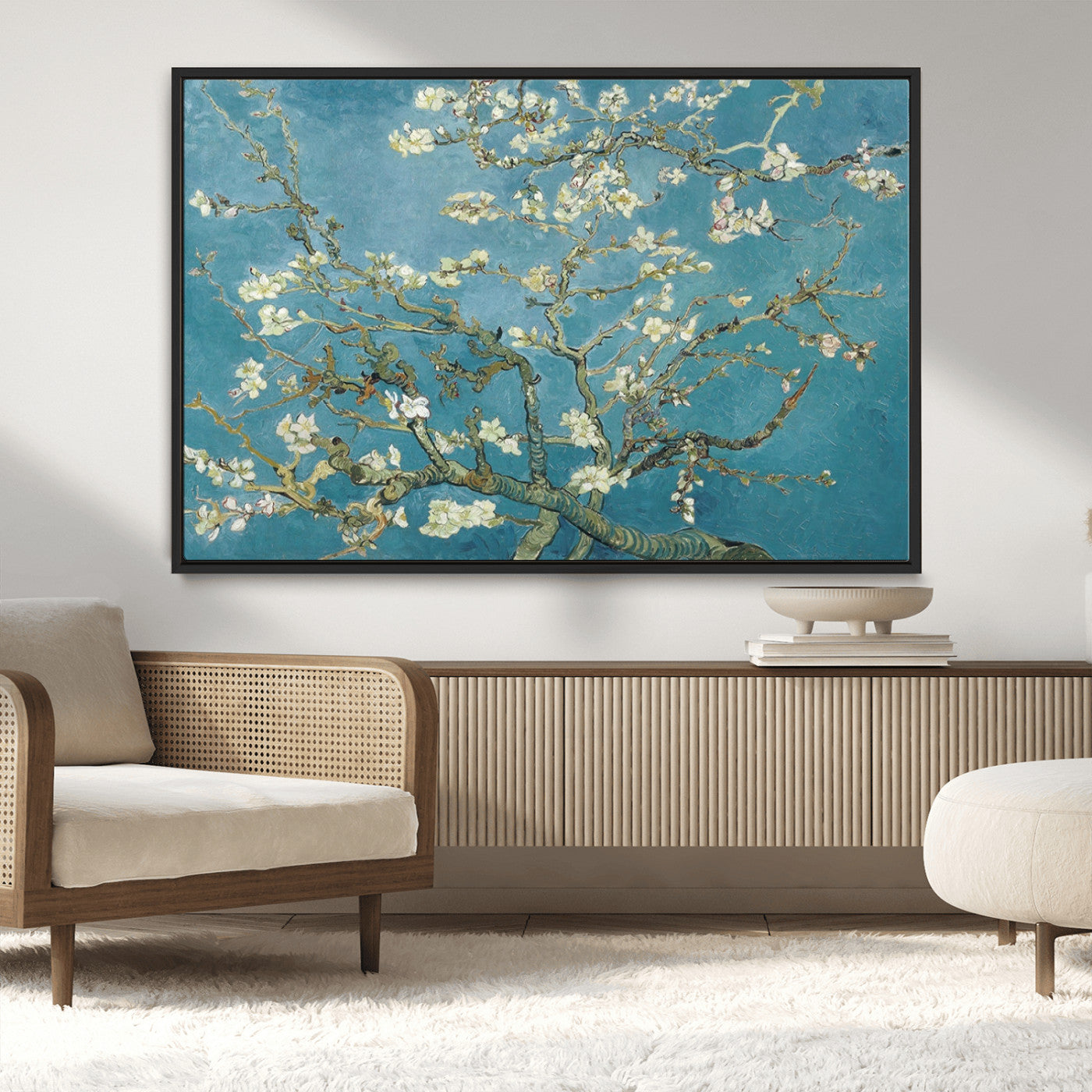 65607-MGV-CV-36X24-Vincent Van Gogh's Almond Blossom Abstract Wall Art Canvas, Van Gogh Almond Blossom Canvas Print