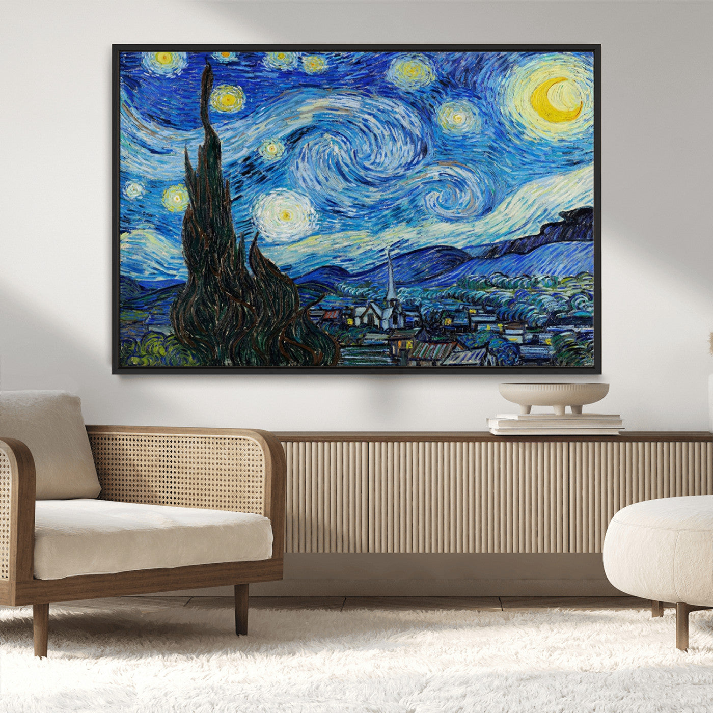 39177-MGV-CV-36X24-Vincent Van Gogh The Starry Night Abstract Wall Art Canvas Print