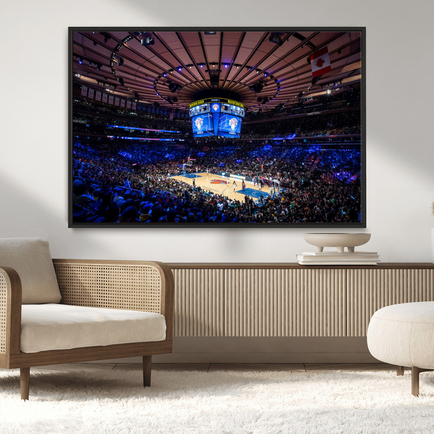 -Madison Square Garden Basketball Print Canvas- Madison Square Garden Basketball Game Triple Canvas