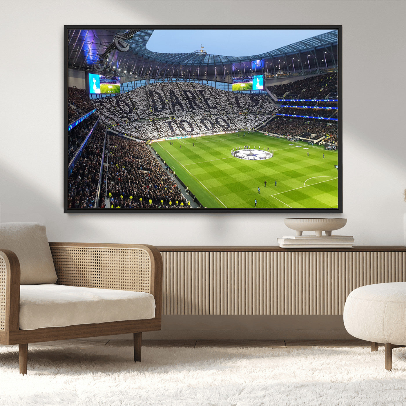 -Tottenham Hotspur Stadium Canvas Print, Match Day Triple Canvas Wall Art - Premier League Football