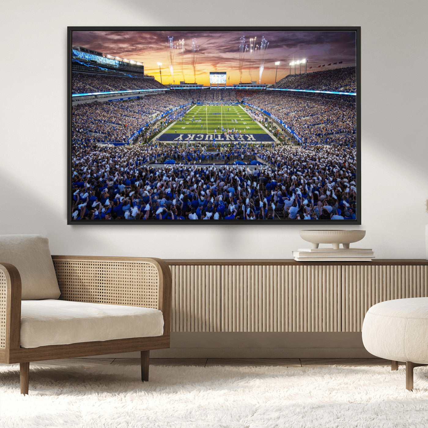 78524-MGV-CV-36X24-Kroger Field Wall Art Print - Kentucky Stadium Wall Art Print - Sunset Football Stadium Wall Decor -