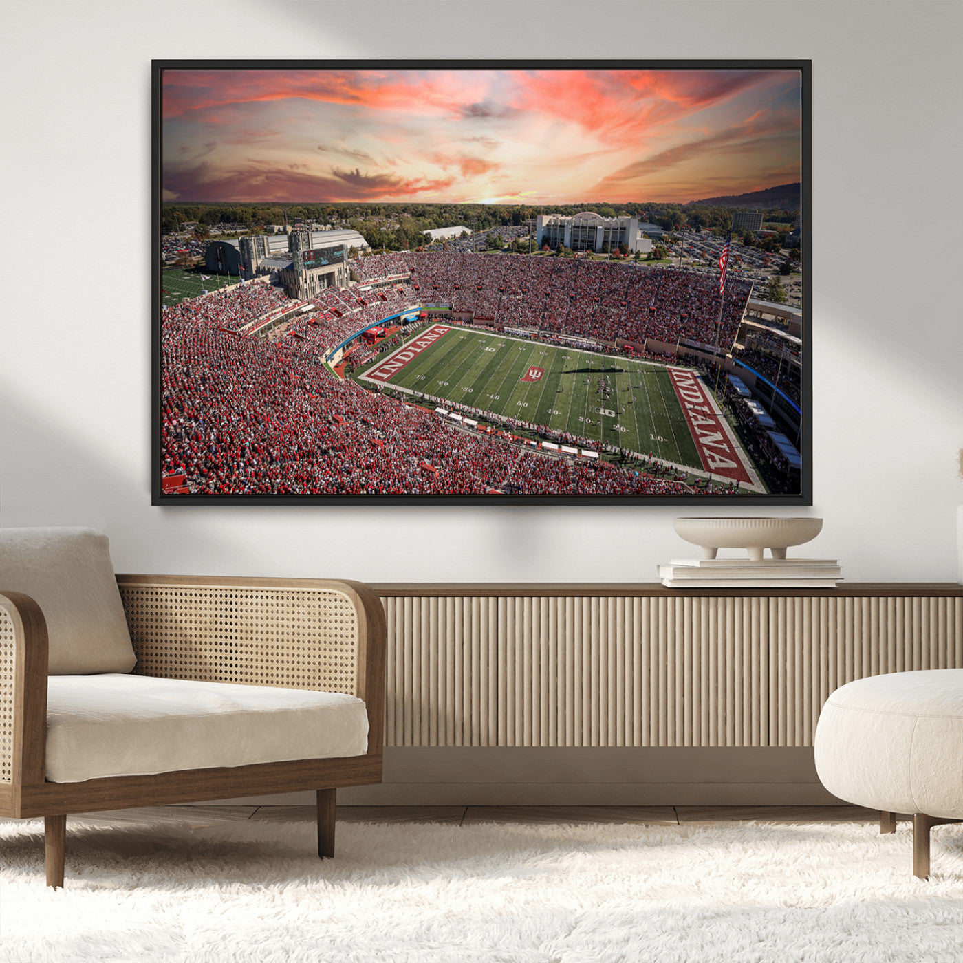 51135-MGV-CV-36X24-Indiana Memorial Stadium Wall Art Canvas Print, Framed Studium Canvas Art, Indiana Memorial Stadium