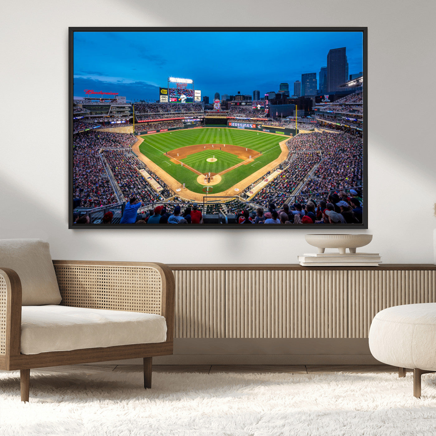 -Target Field Stadium Wall Art Canvas Print – Minnesota Twins Baseball Team Iconic Ballpark Scene for home, office