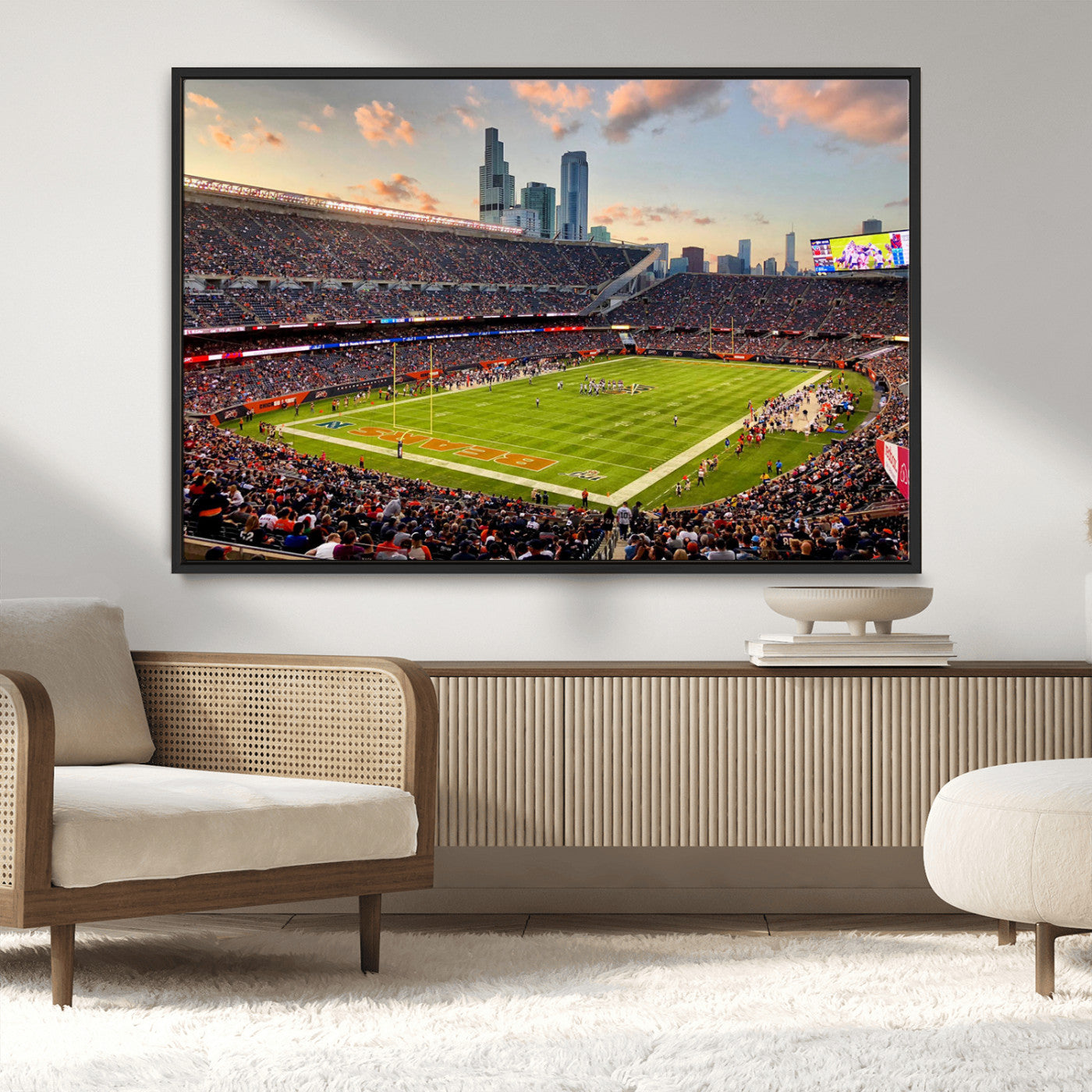 -Chicago Bears Soldiers Field Wall Art Canvas Print – Framed Football Stadium Artwork for Home, Office, Living Room