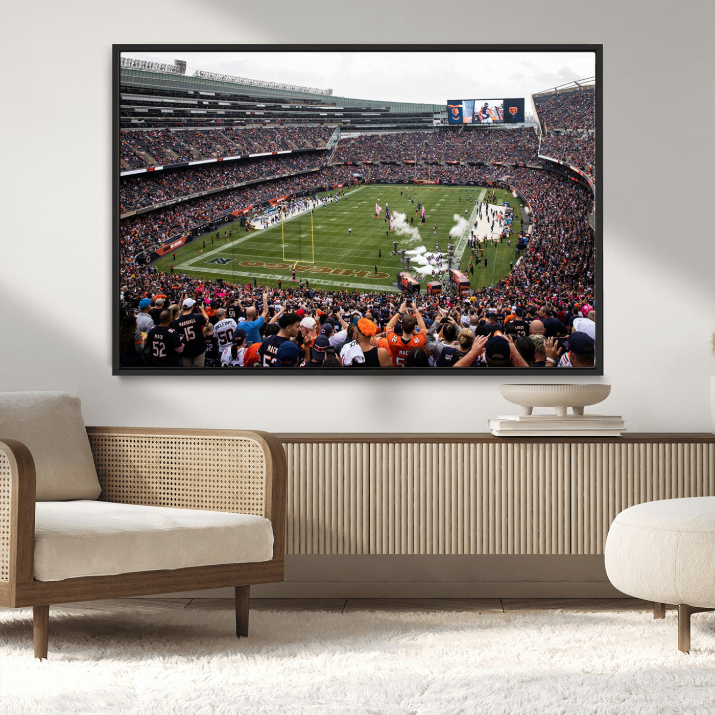 -Chicago Bears Soldier Field Wall Art Canvas Print – Framed Football Stadium Artwork Team Spirit for home, office