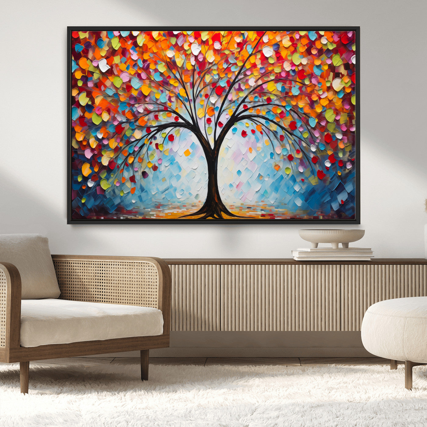 HS2447-MGV-CV-36X24-Vibrant Tree of Life Canvas Wall Art – Colorful Abstract Nature in Modern Decor - Ready to Hang