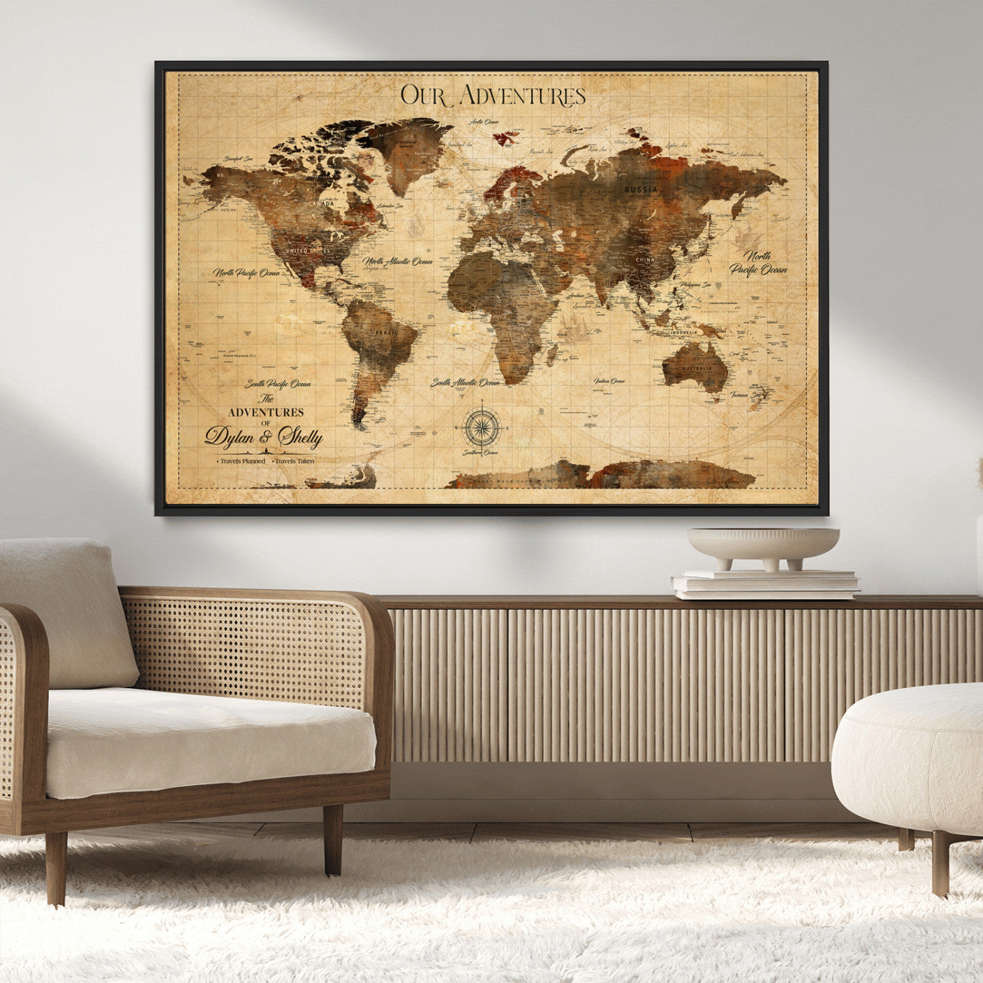 -Pastel Ocean Wall Art Canvas Print, Framed Soft Sunset Art Picture Print, Calm Sea Perfect