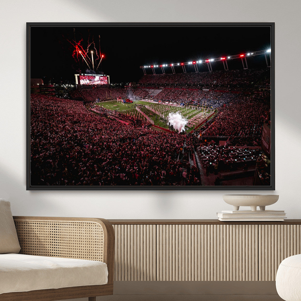 60690191-MGV-FC-36X24 - William Brice Stadium Wall Art Print – Baseball Game Room Artwork Print for Basement Dorm, Home, Office