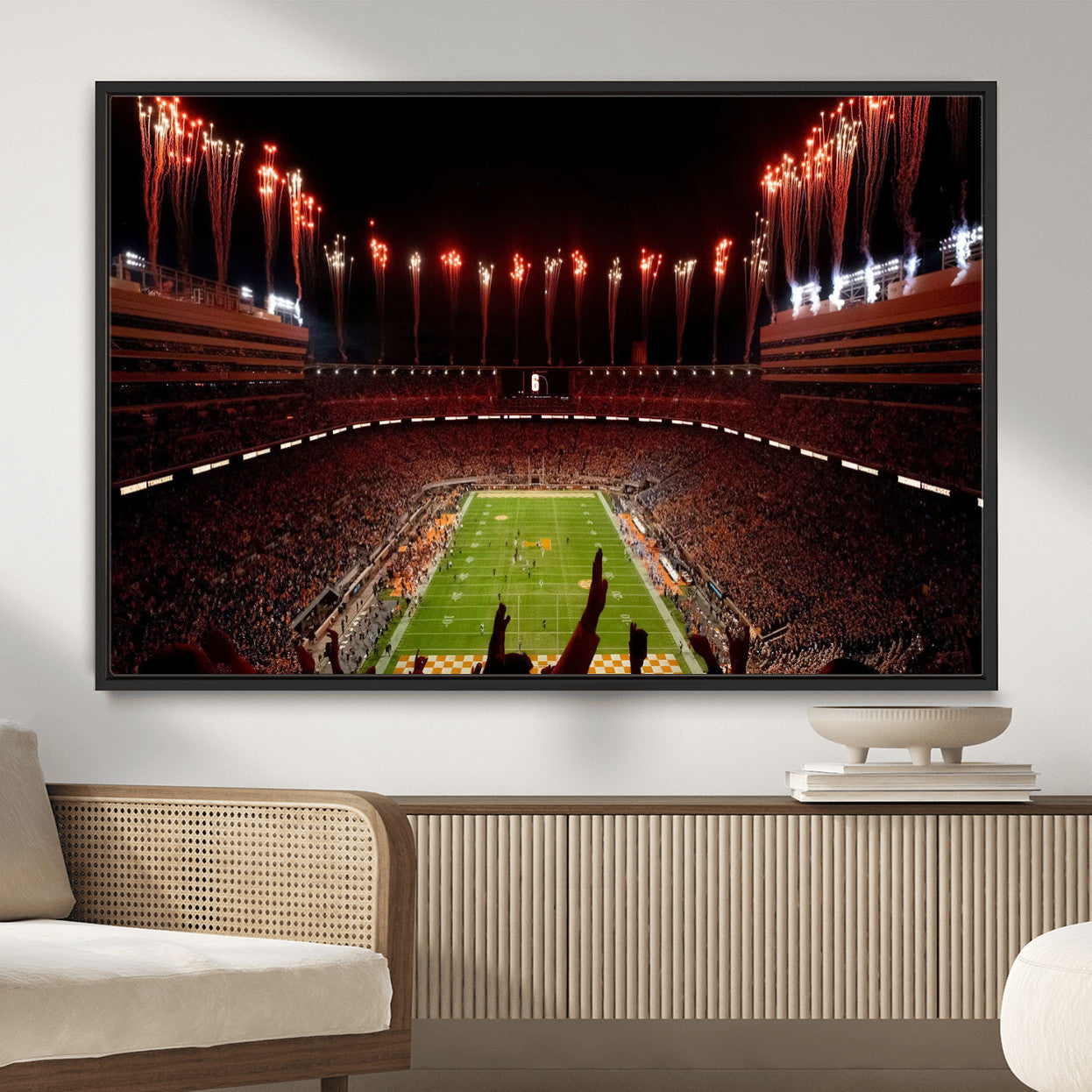 73358115-MGV-FC-36X24 - Tennessee Neyland Stadium Wall Art, Sports Arena Canvas Print, Panoramic Stadium Canvas Artwork for Home, Office
